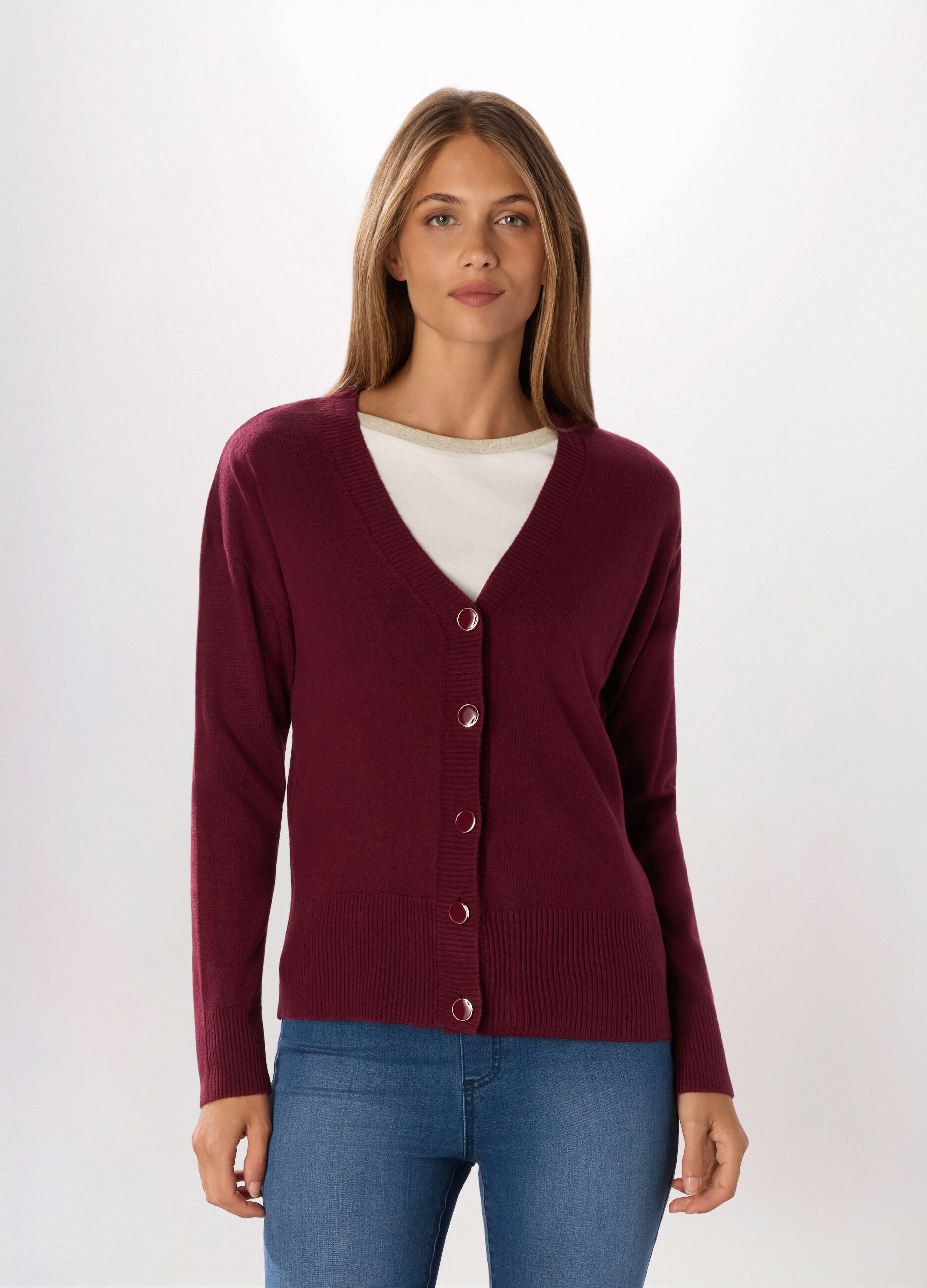 Cardigan con scollo a V donna_0