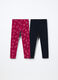 Pack 2 leggings in french terry di cotone stretch bambina_1