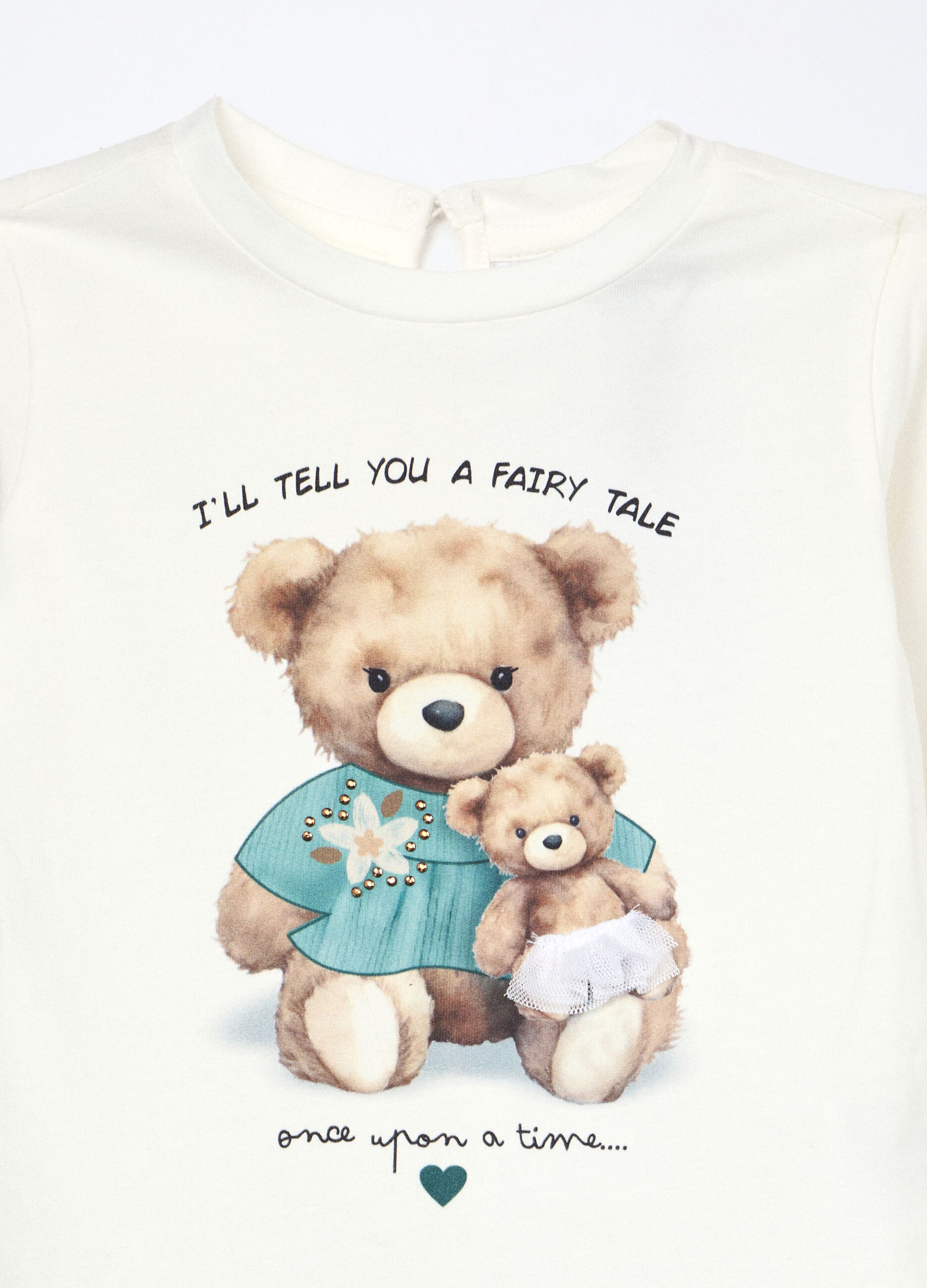 T-shirt a maniche lunghe in cotone stretch neonata_2