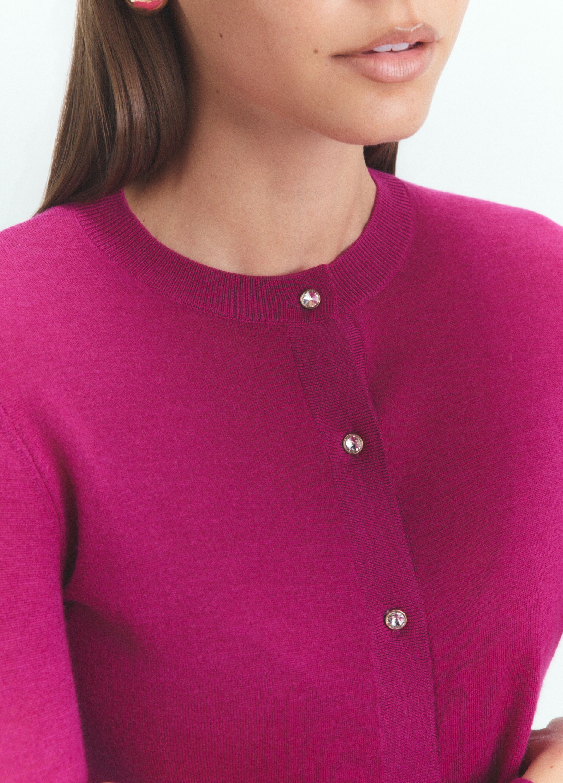 Cardigan girocollo rasato donna_4