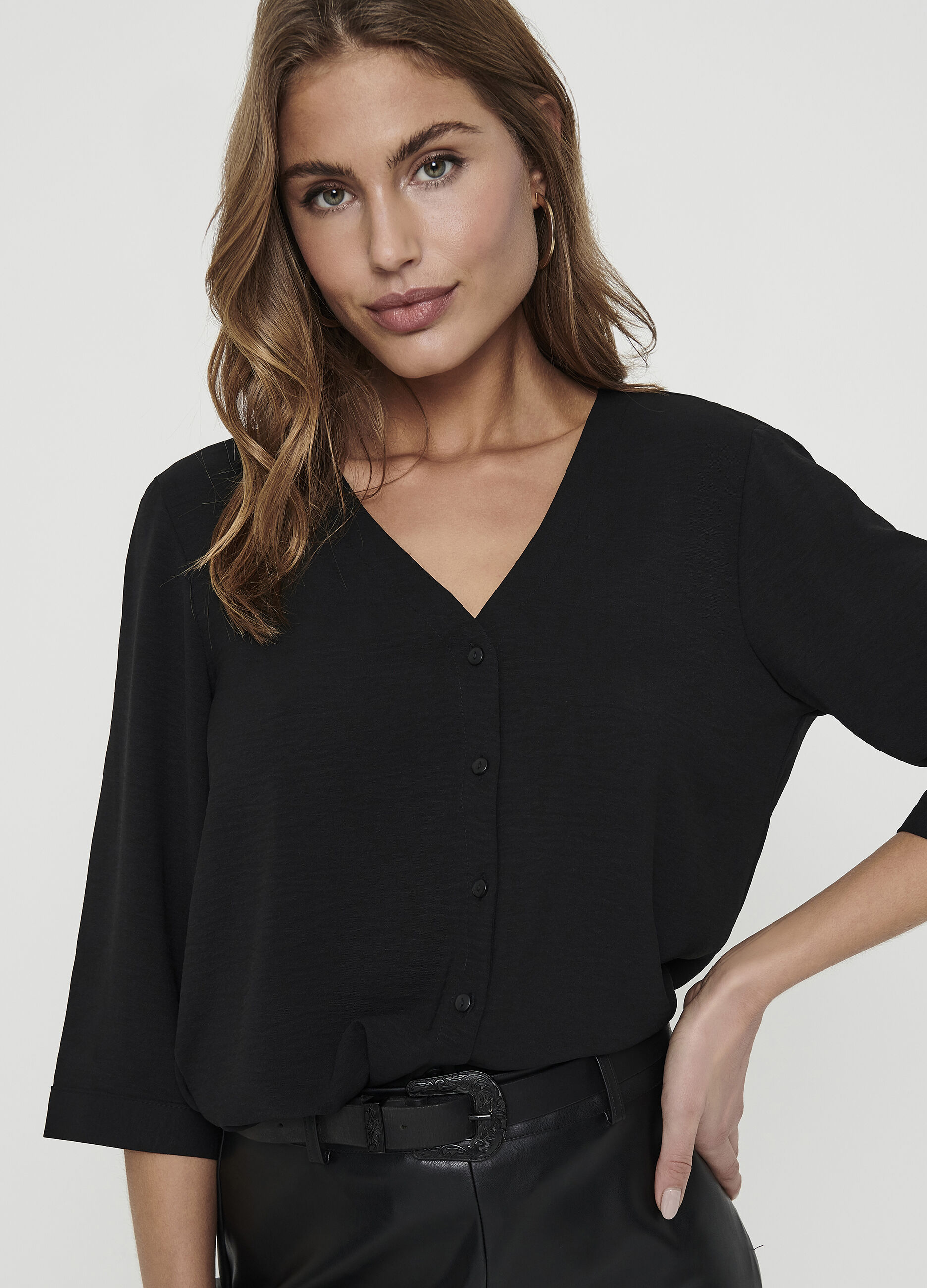 Camicia regular fit con colletto cinese_2