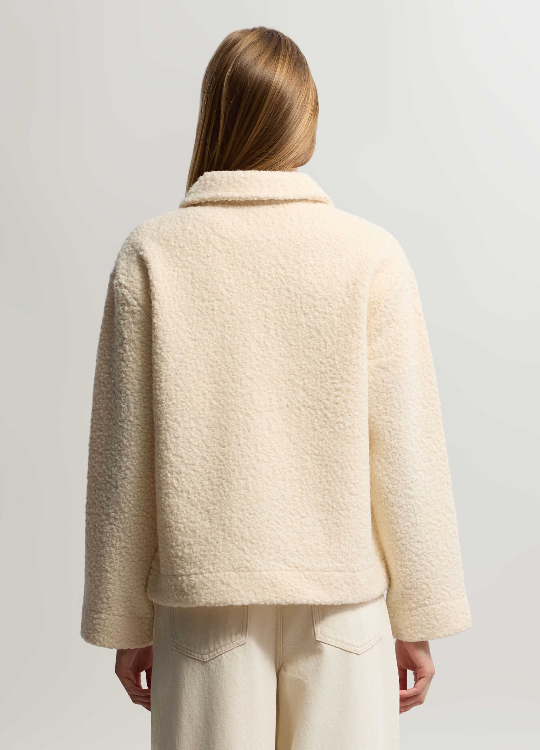 Giacca boucl&eacute; con chiusura full zip donna_1