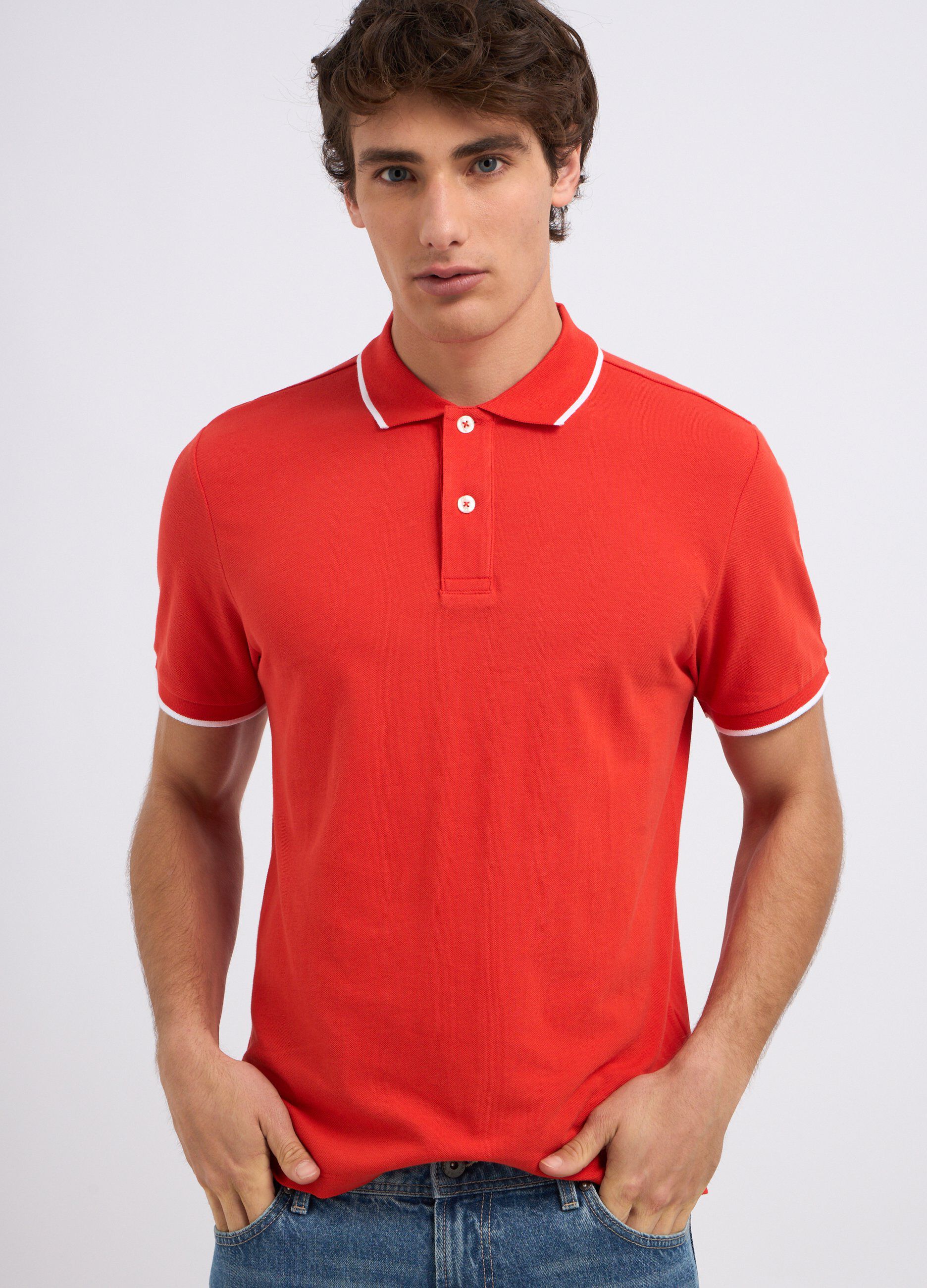 Polo in puro cotone a maniche corte uomo_2