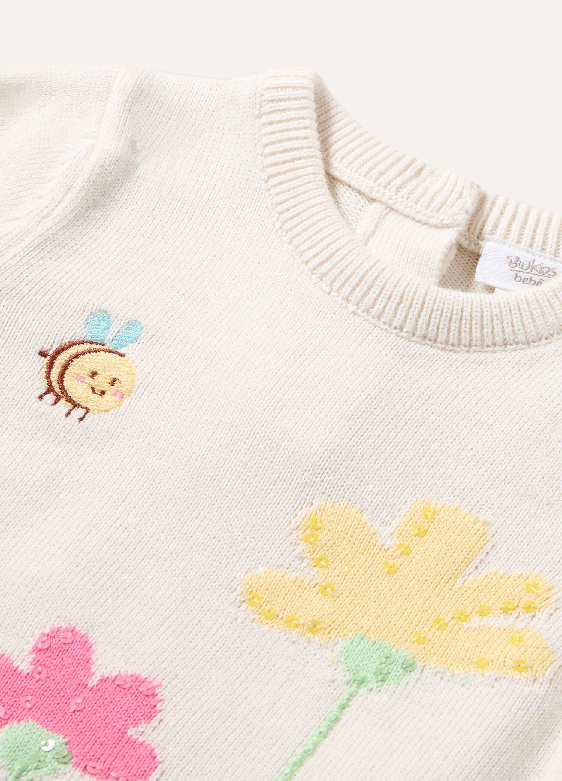 Tricot in cotone con ricami e applicazioni neonata_1