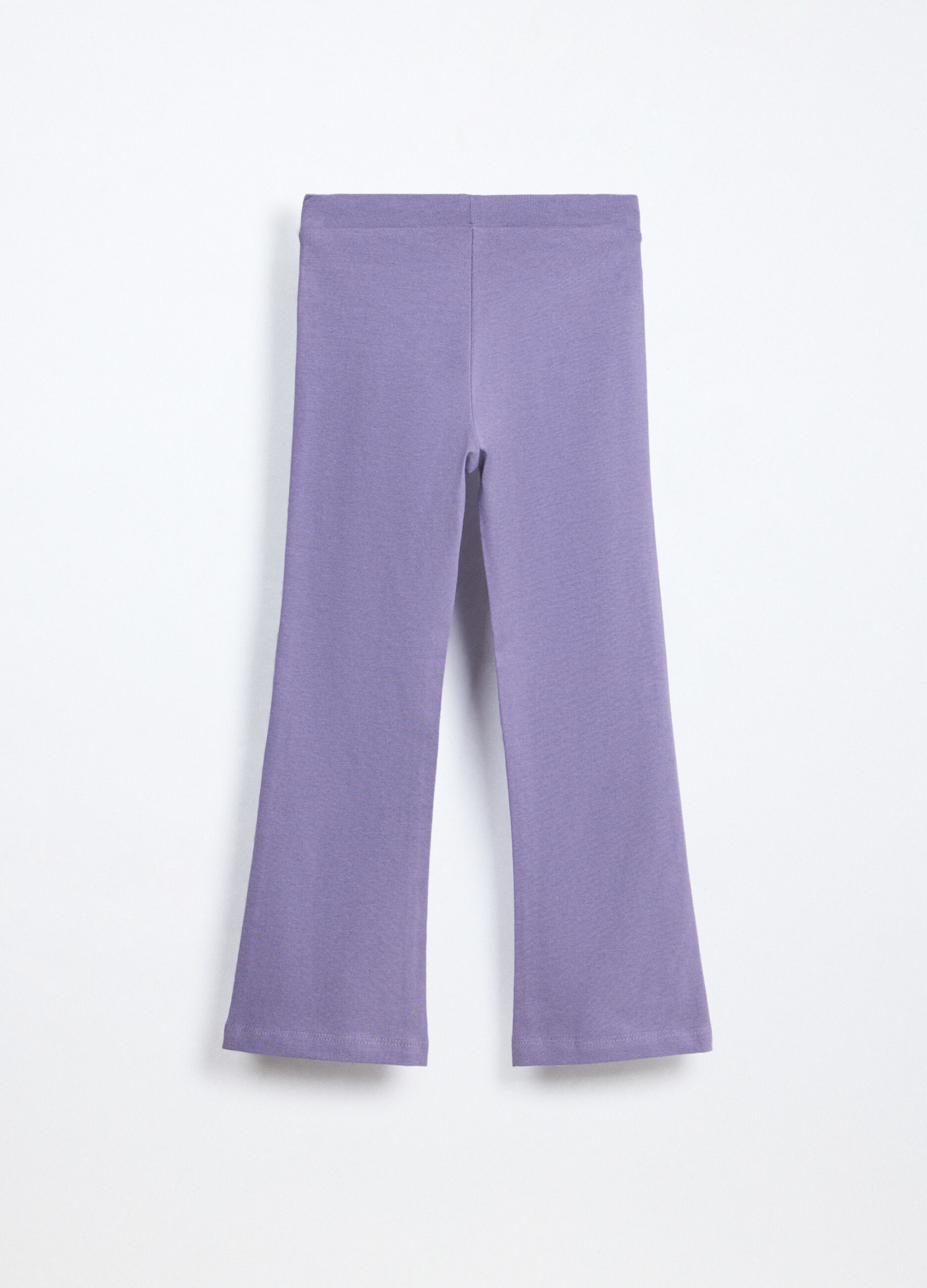 Leggings flare fit in jersey di cotone stretch bambina_1