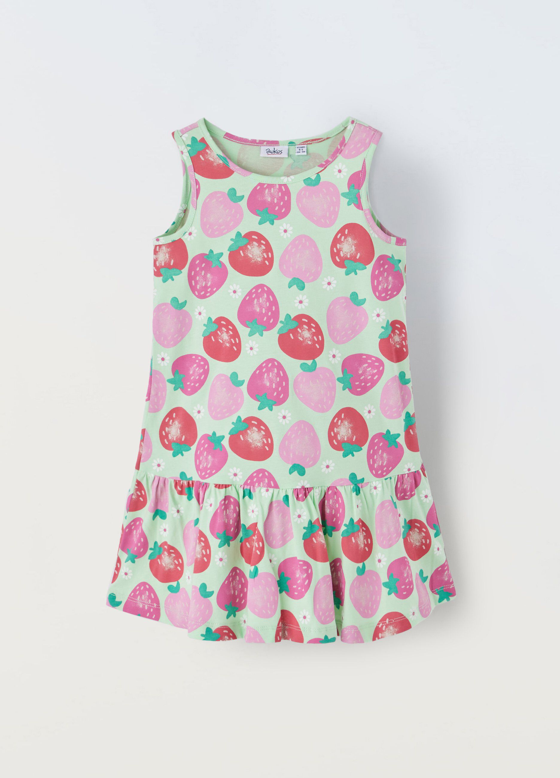Vestito in puro cotone con stampa bambina_0