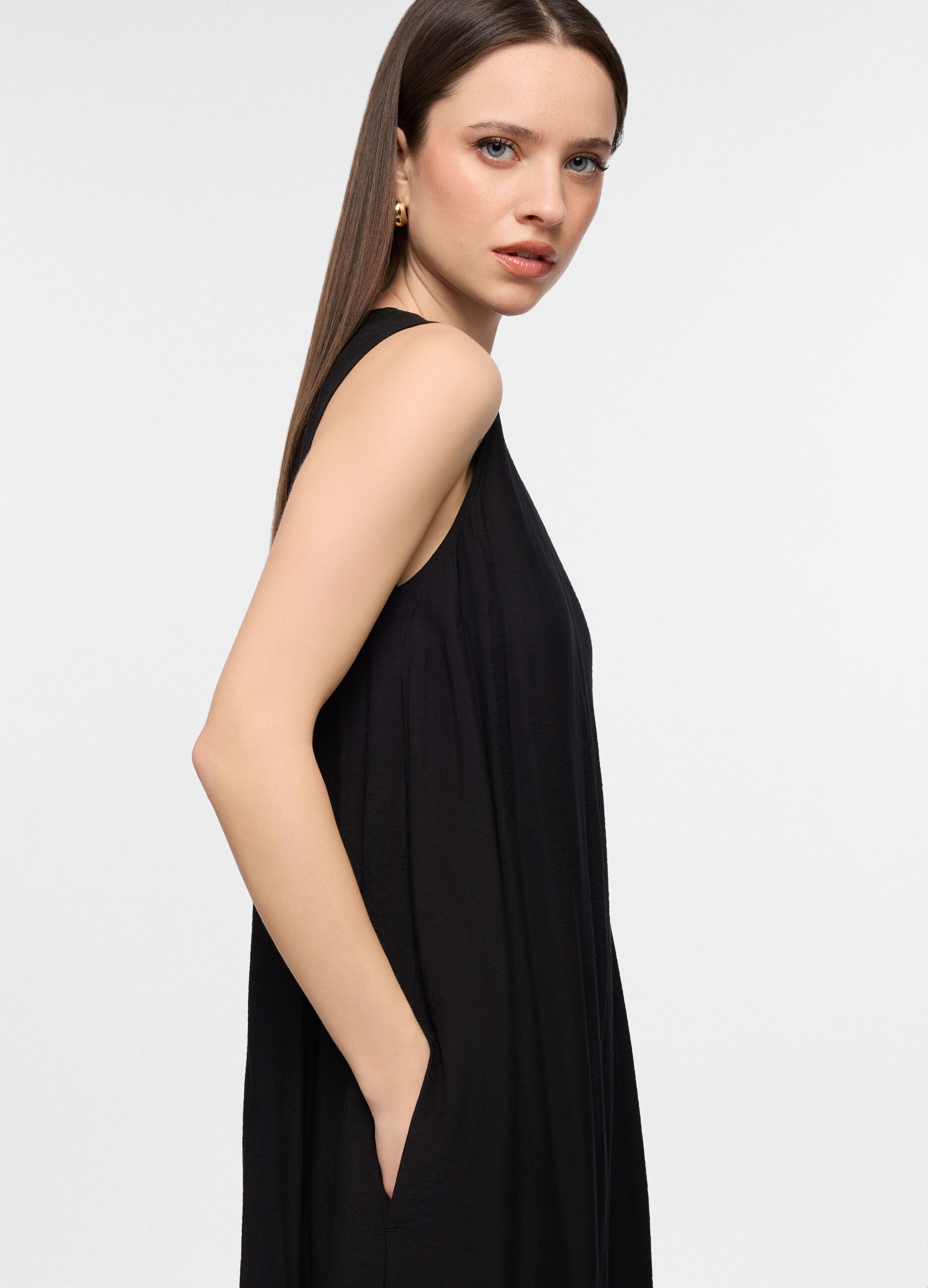 Vestito lungo smanicato fit over donna_2