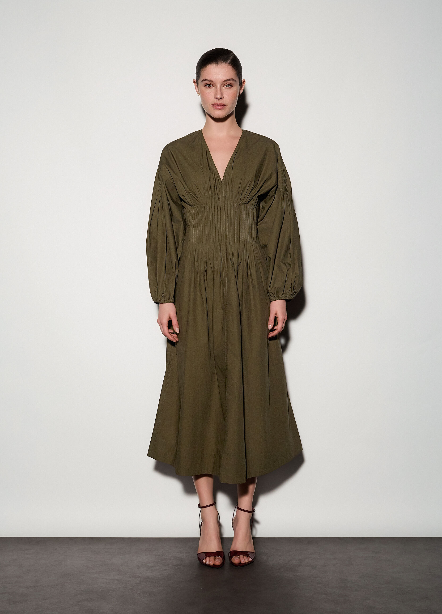 Abito lungo in popeline donna_1