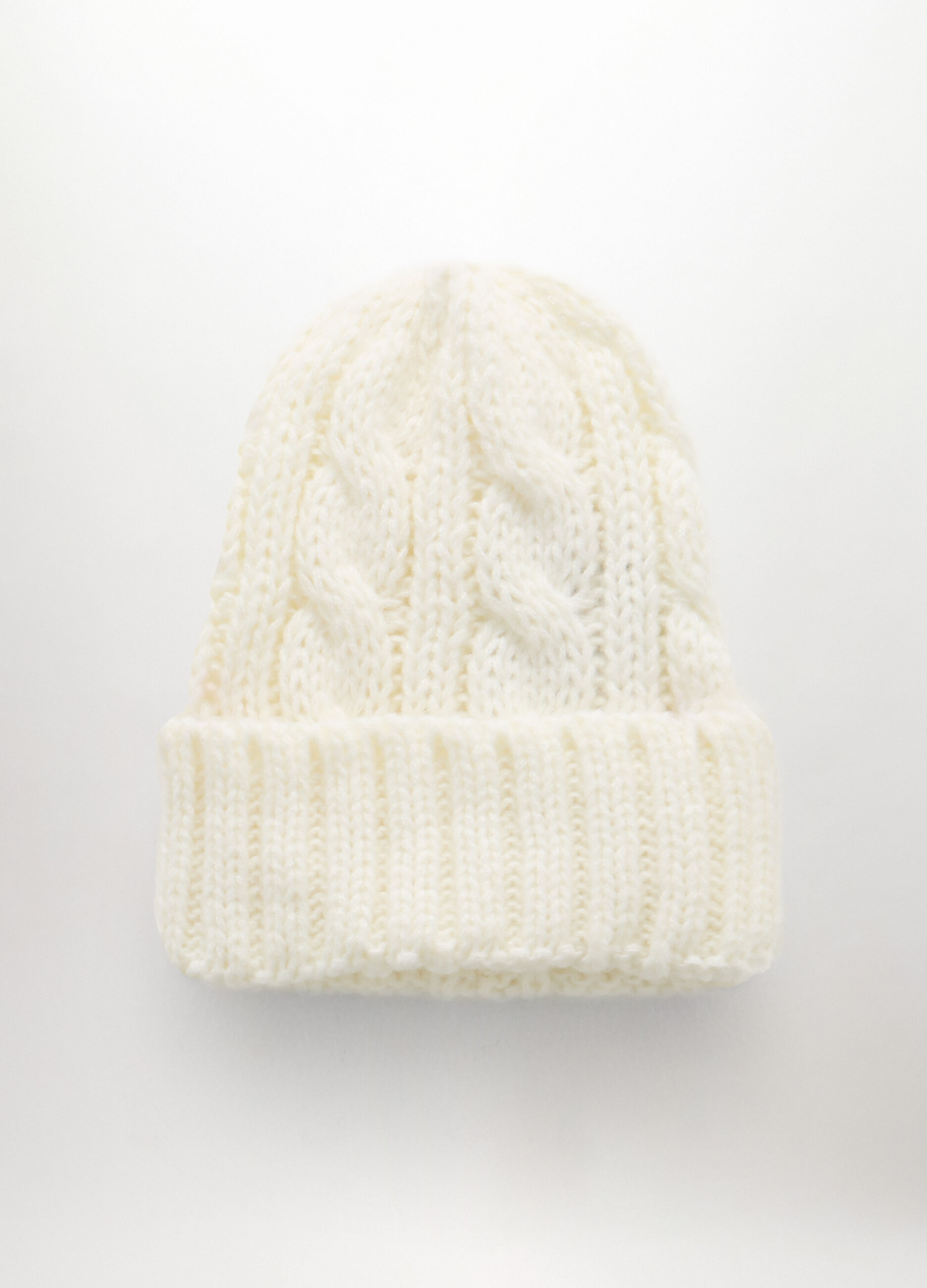 Berretto tricot a treccia donna_0