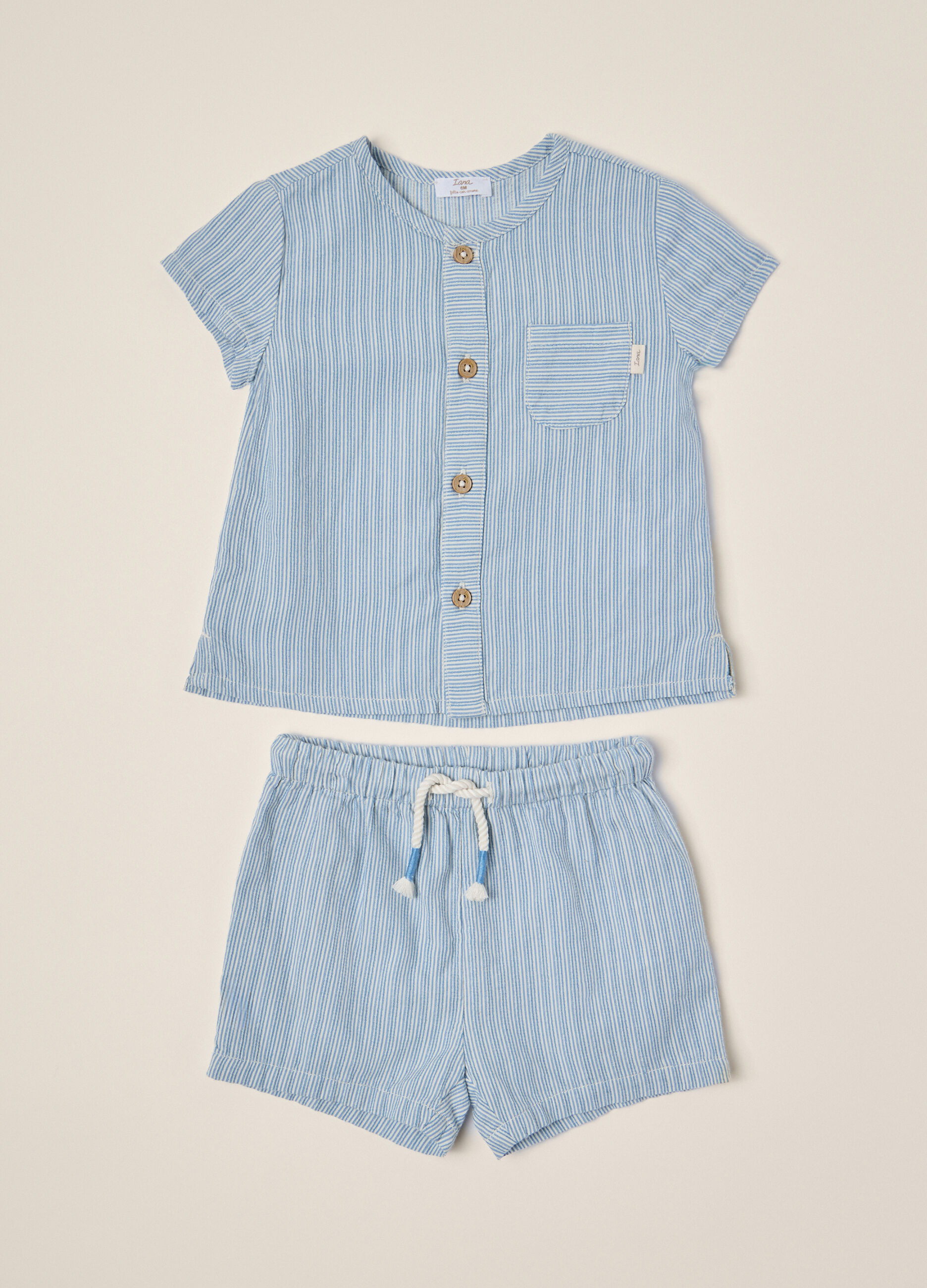 Set in puro cotone seersucker IANA neonato_0
