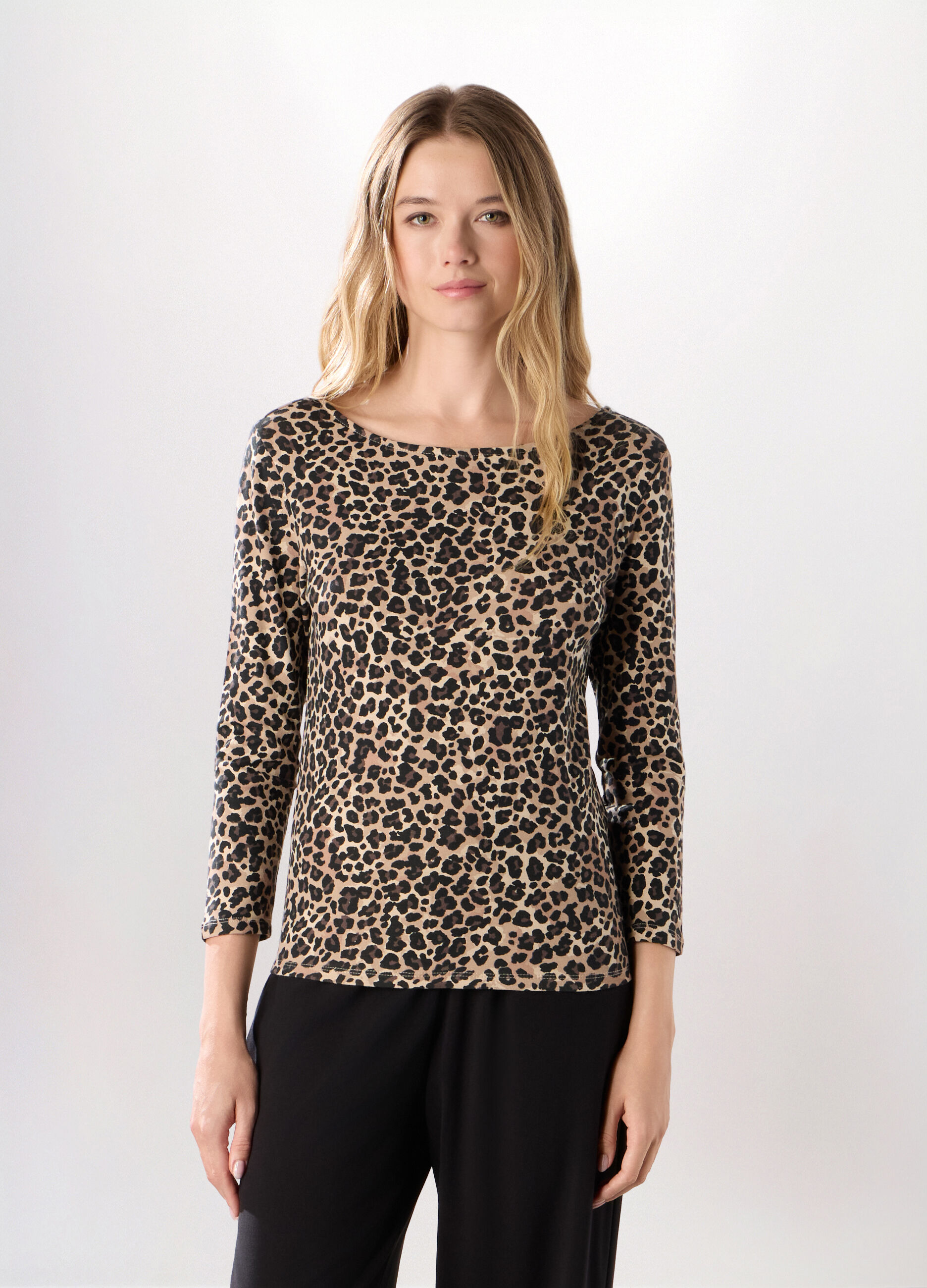 T-shirt in misto viscosa stretch donna_0