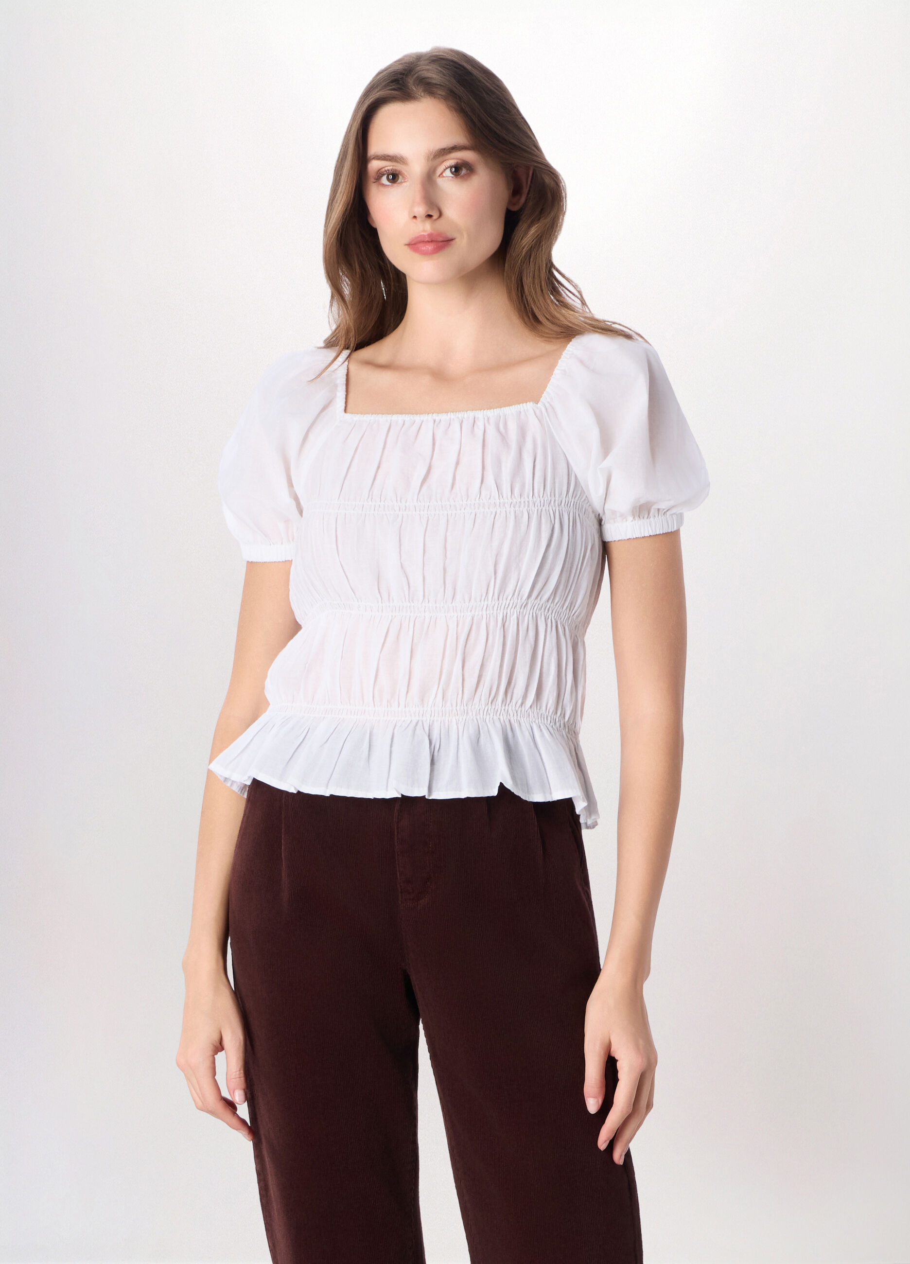 Blusa in puro cotone voile donna_0