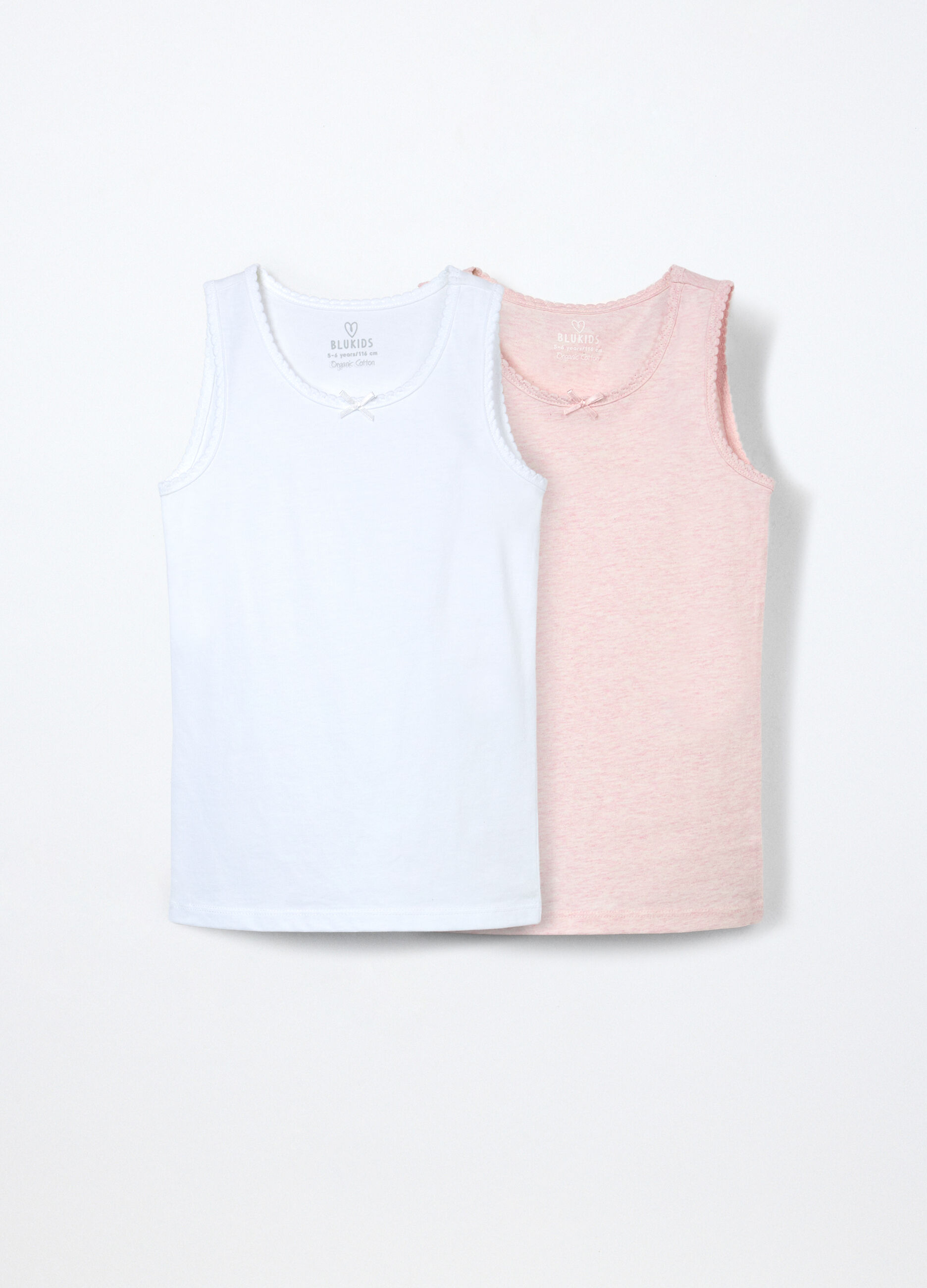 Pack 2 canotte intime in jersey di puro cotone bambina_0