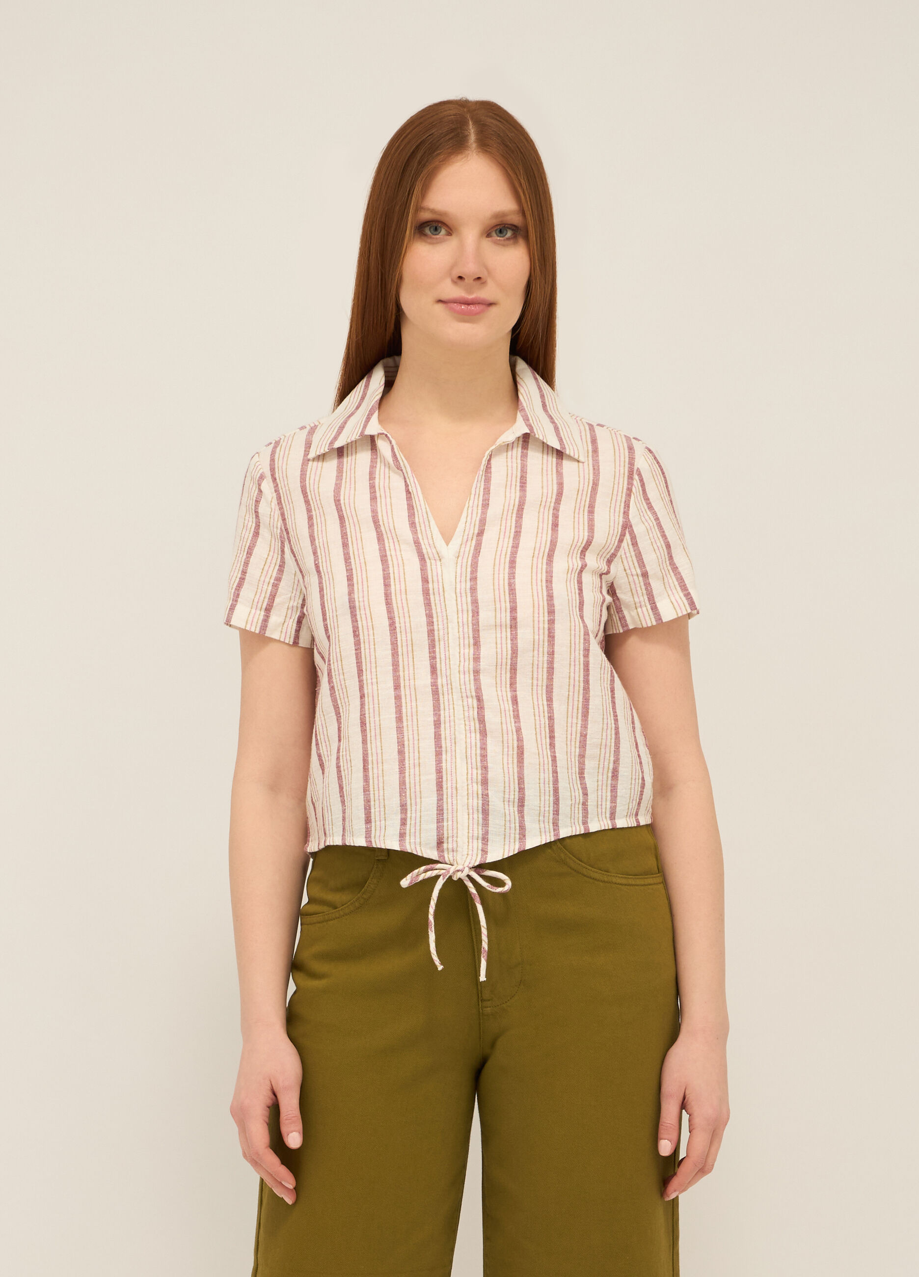 Blusa misto lino donna_0