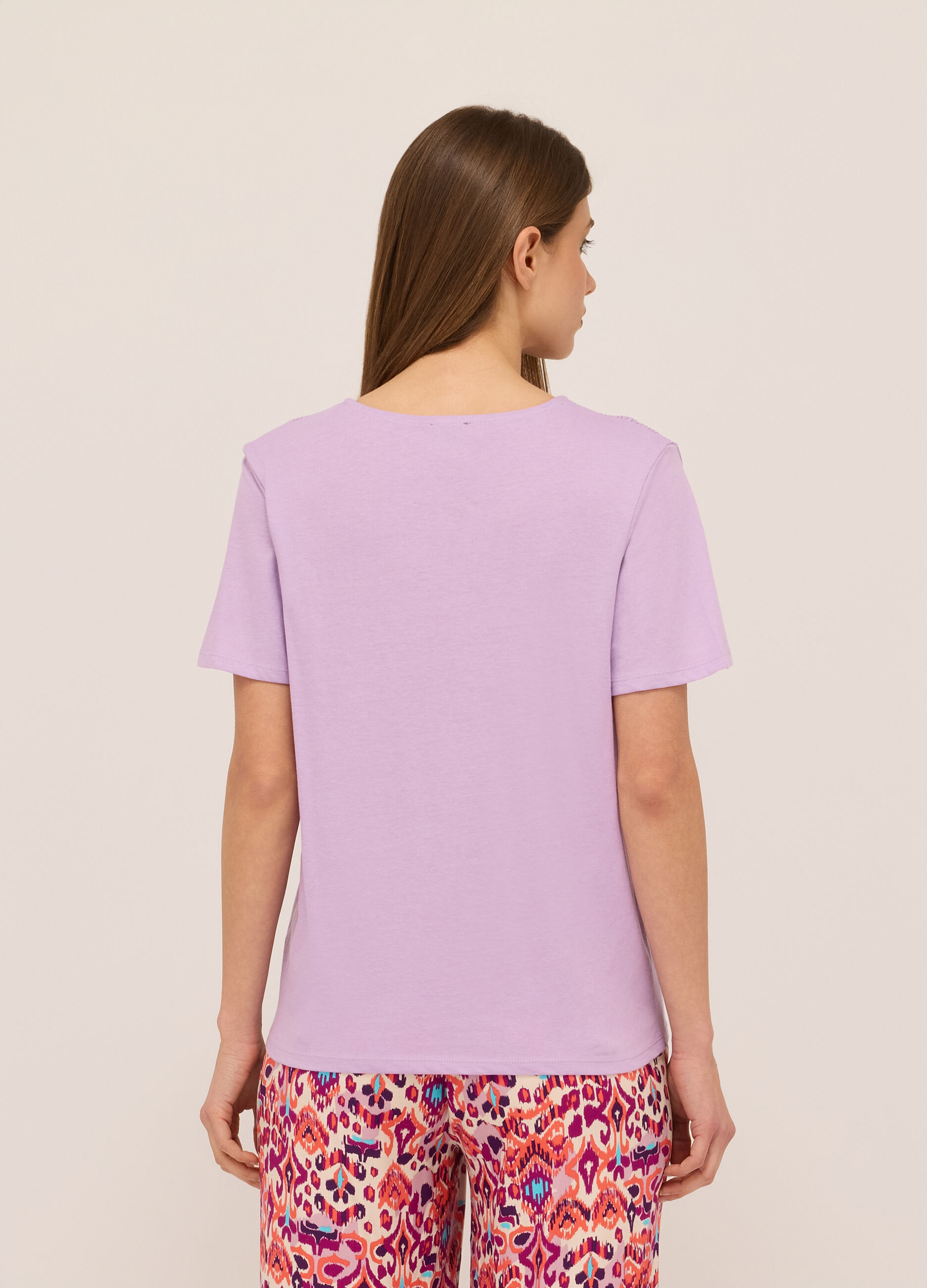 T-shirt in jersey di puro cotone donna_1