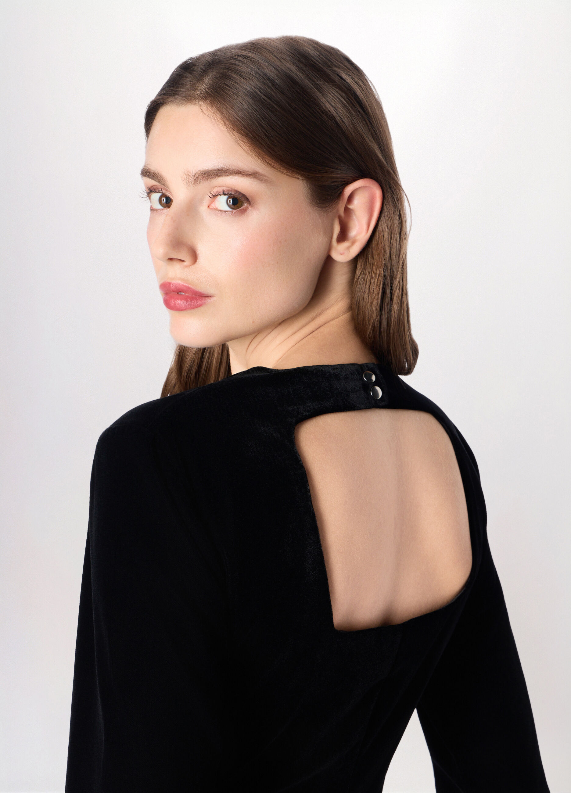 Abito corto velour donna_2