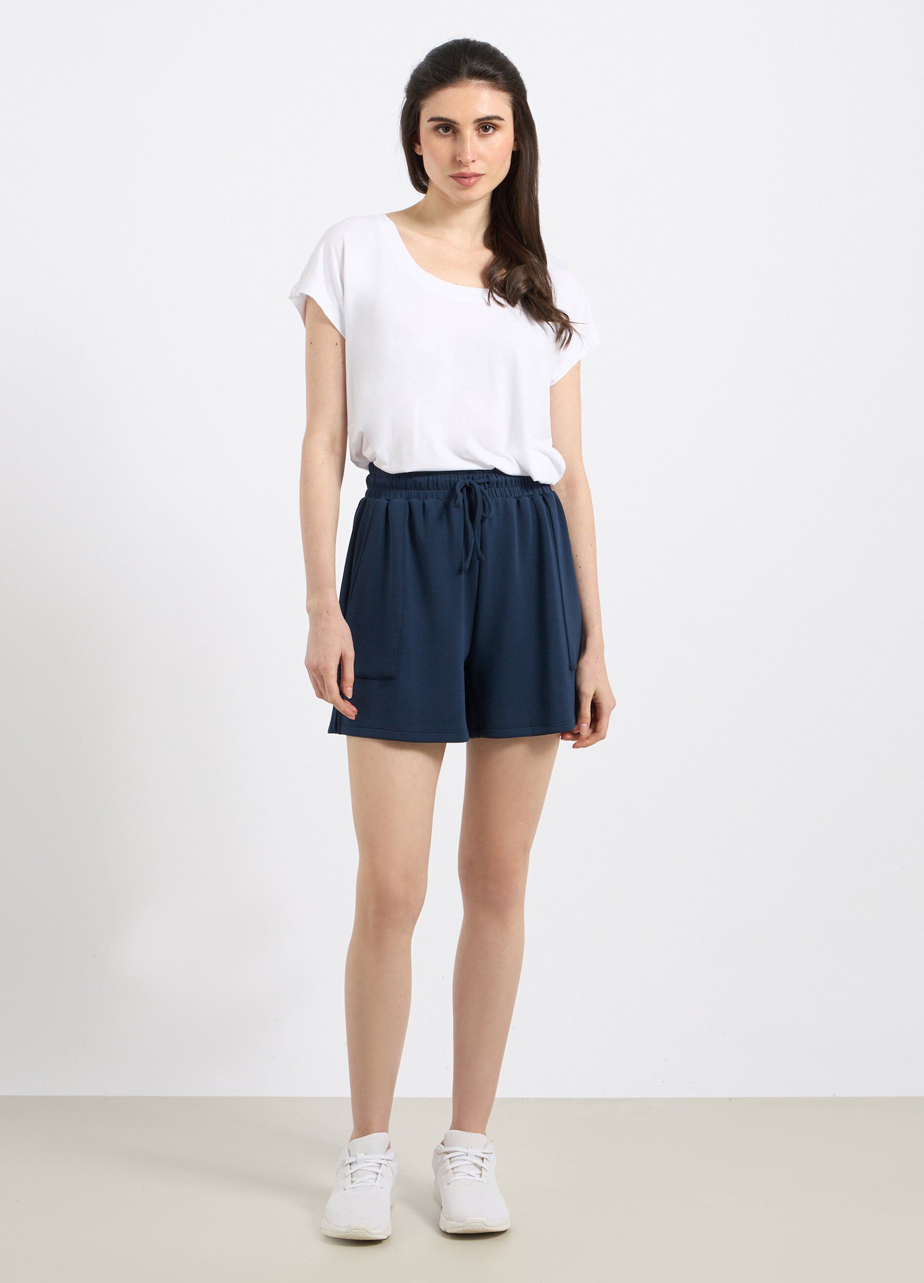 Shorts in misto cotone stretch donna_0