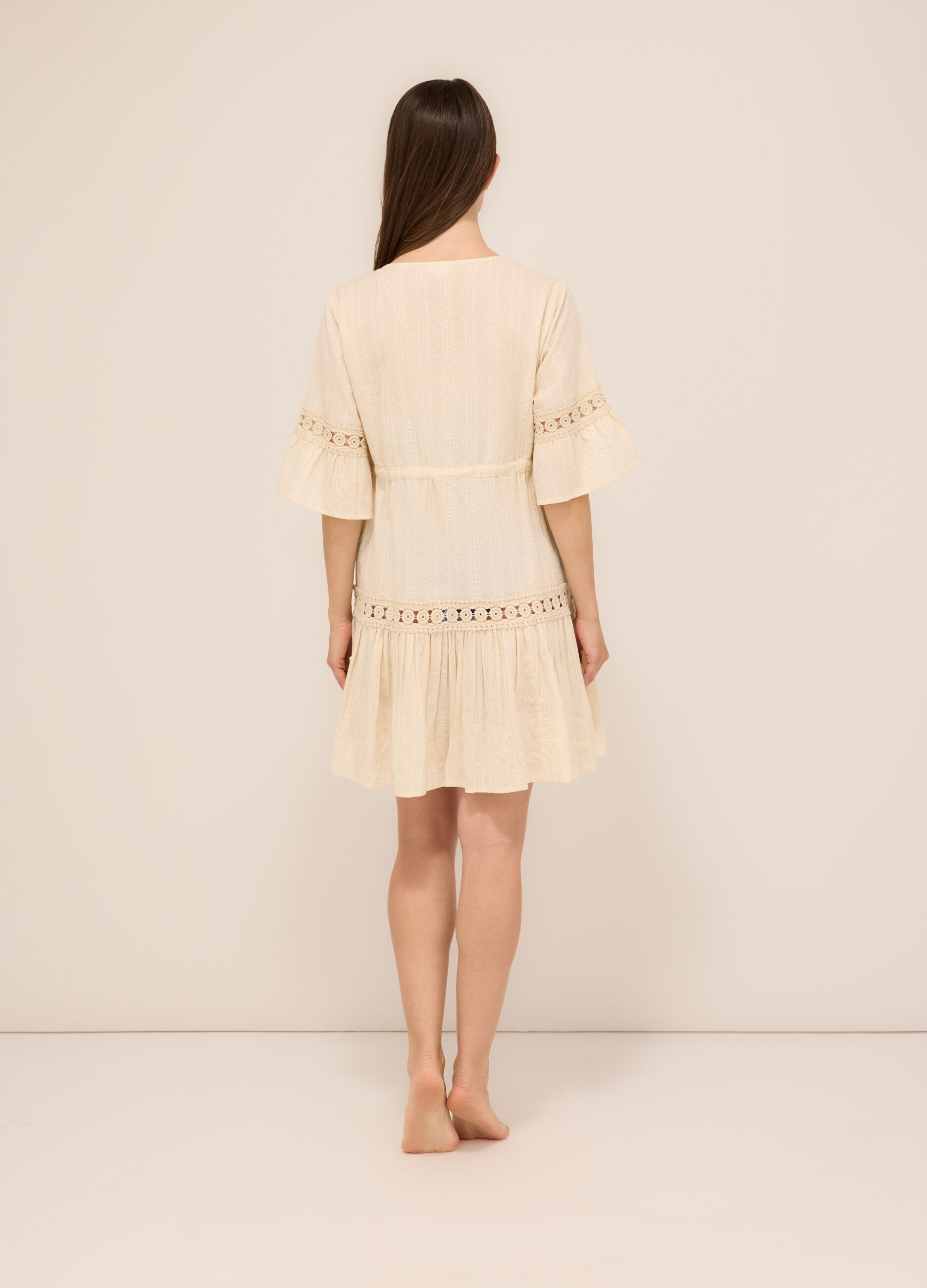 Copricostume in cotone con filo lurex donna_1
