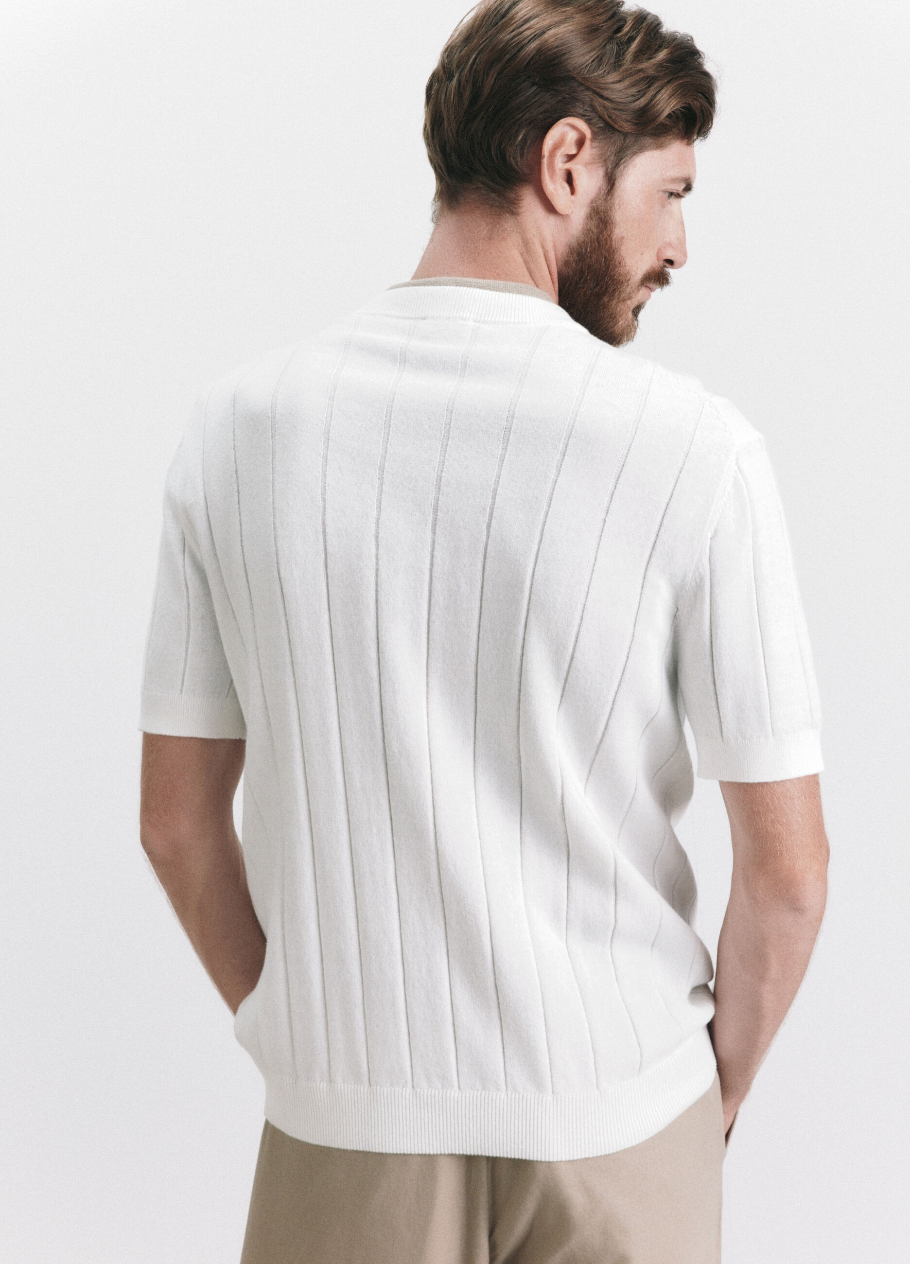 T-shirt in maglia a costa piatta uomo_3