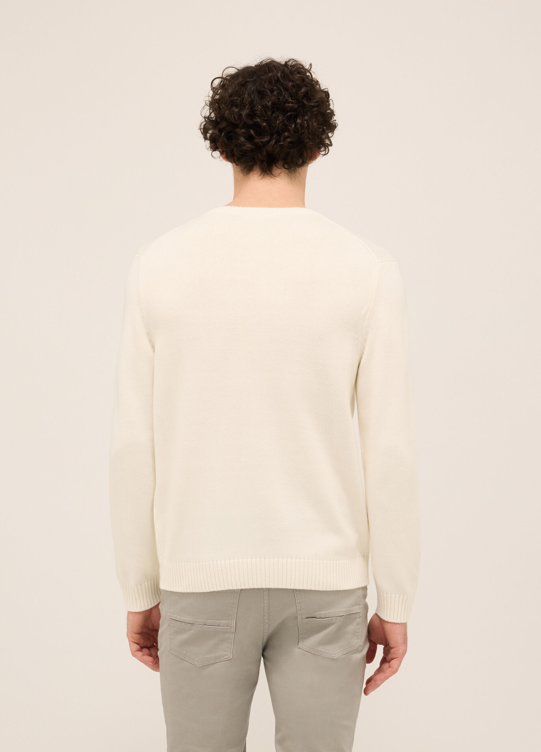 Maglione girocollo in misto cotone uomo_1