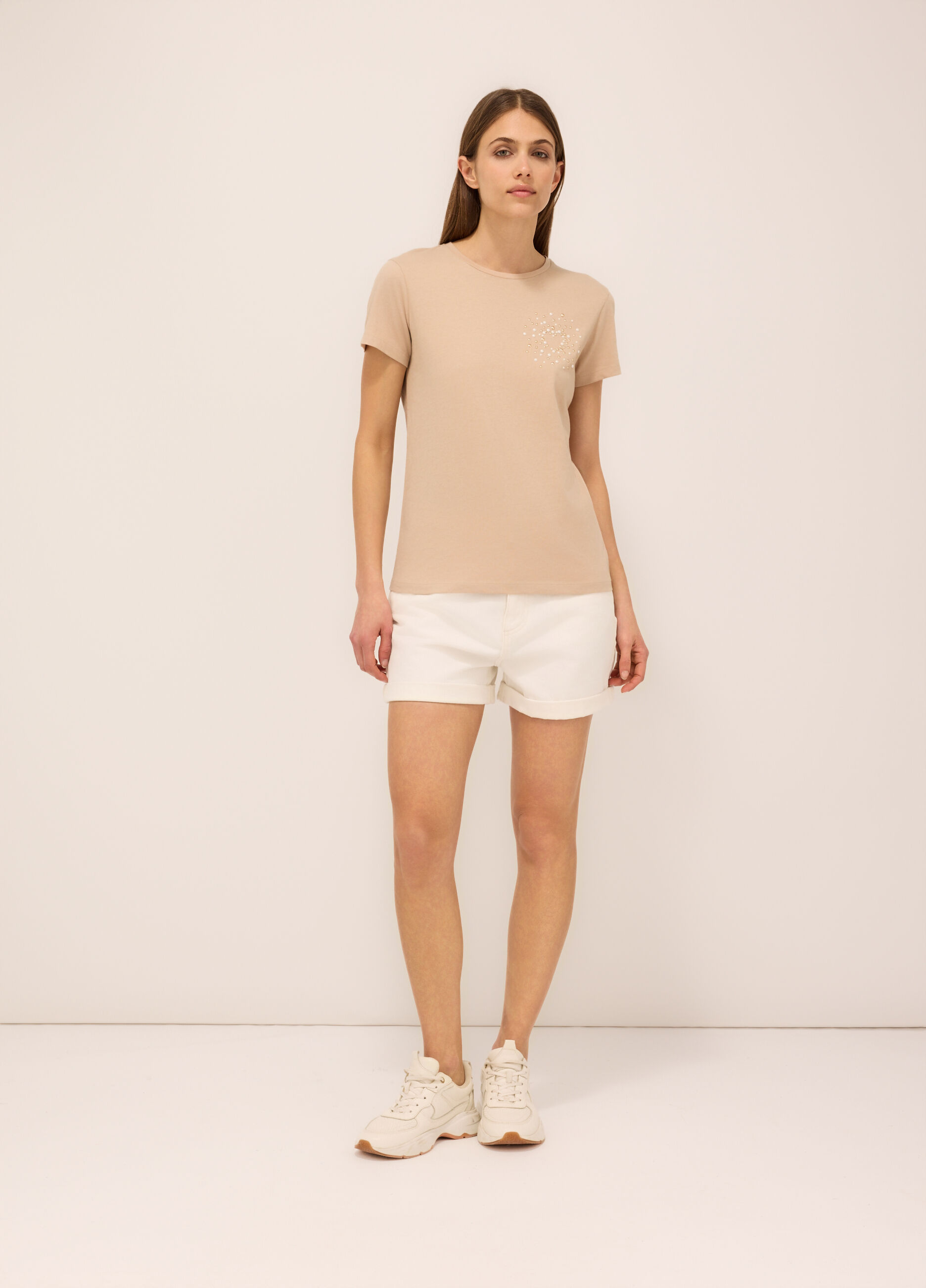 Shorts in denim di puro cotone donna_0
