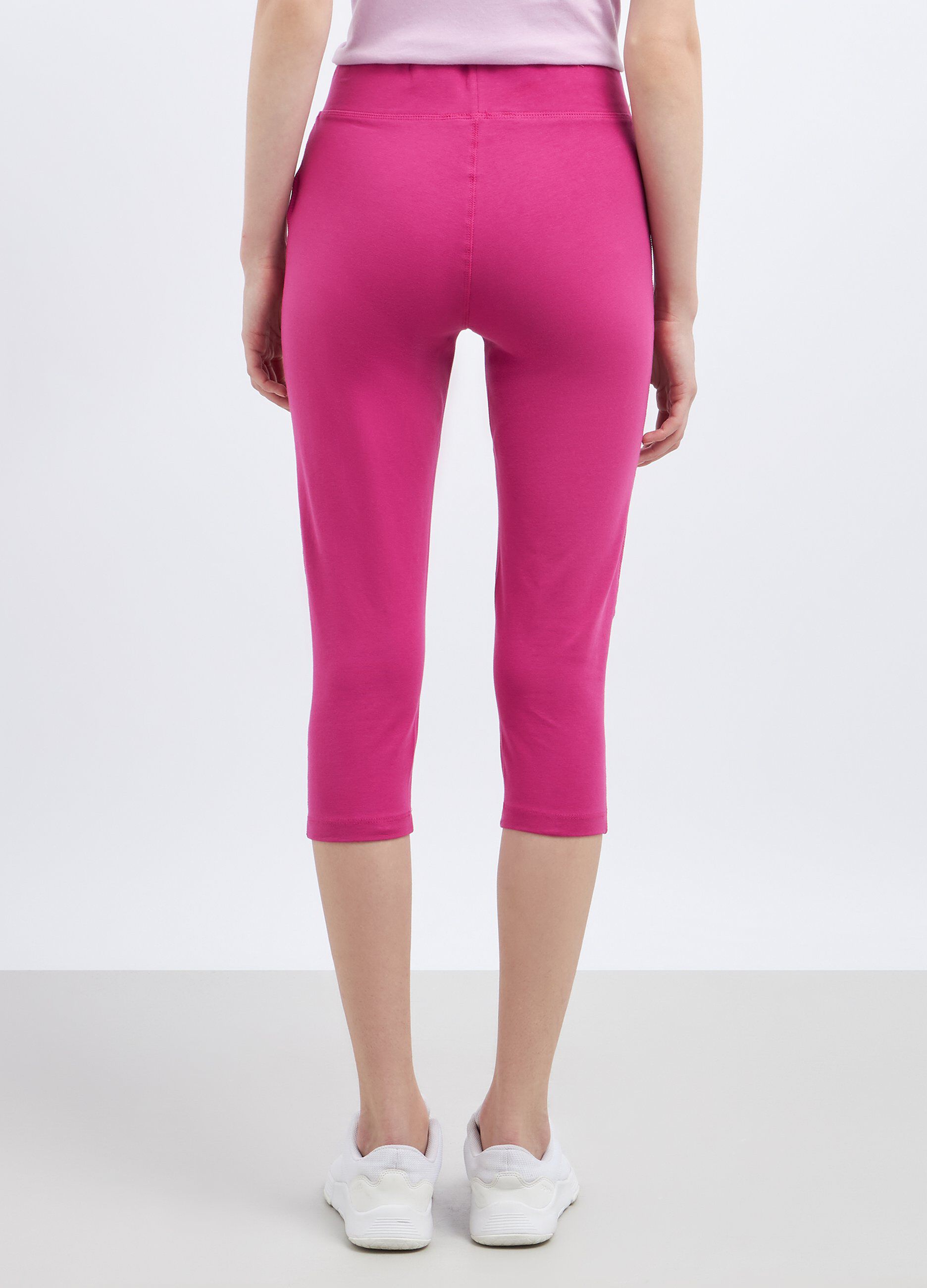 Leggings capri in cotone stretch donna_1