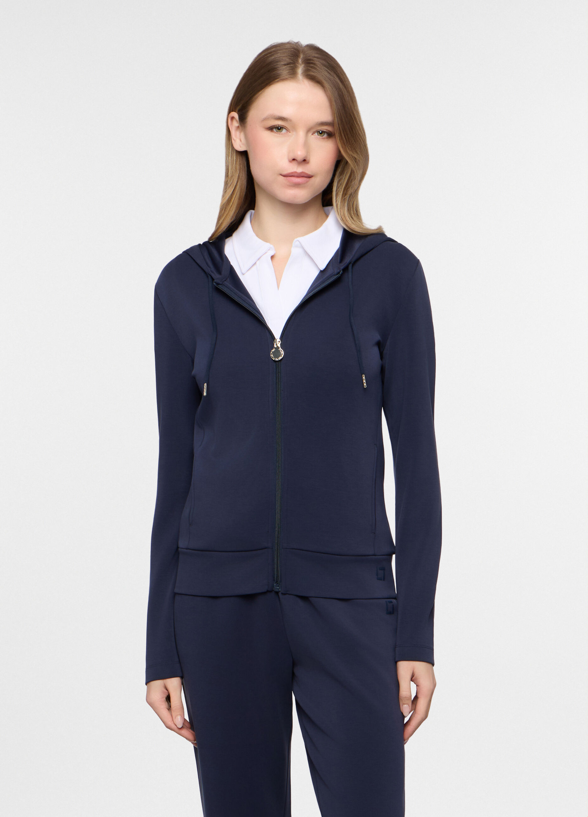 Felpa stretch con cappuccio Holistic donna_0