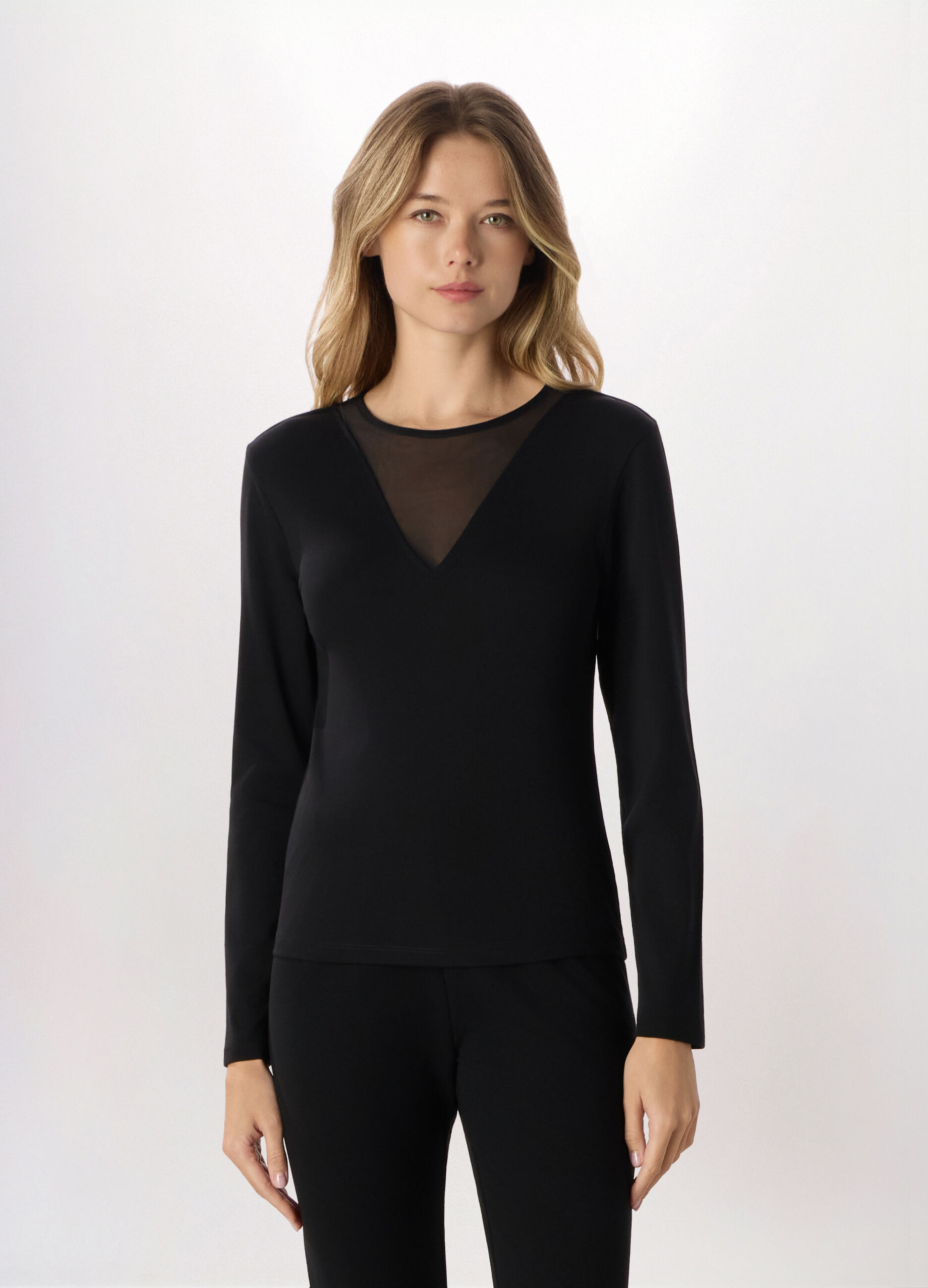 T-shirt in jersey di cotone stretch donna_0