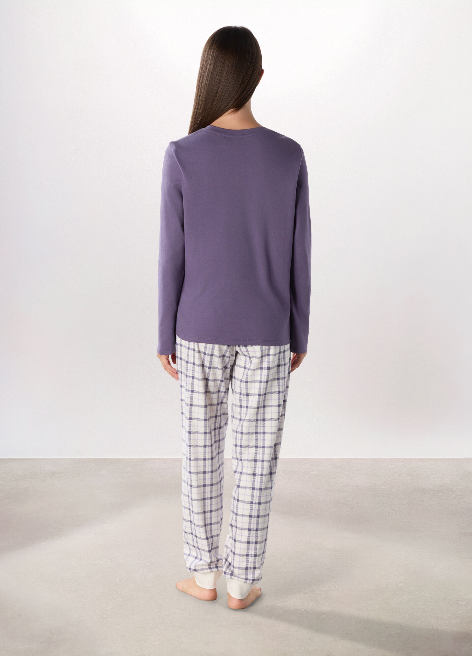Set pigiama in interlock di puro cotone donna_1