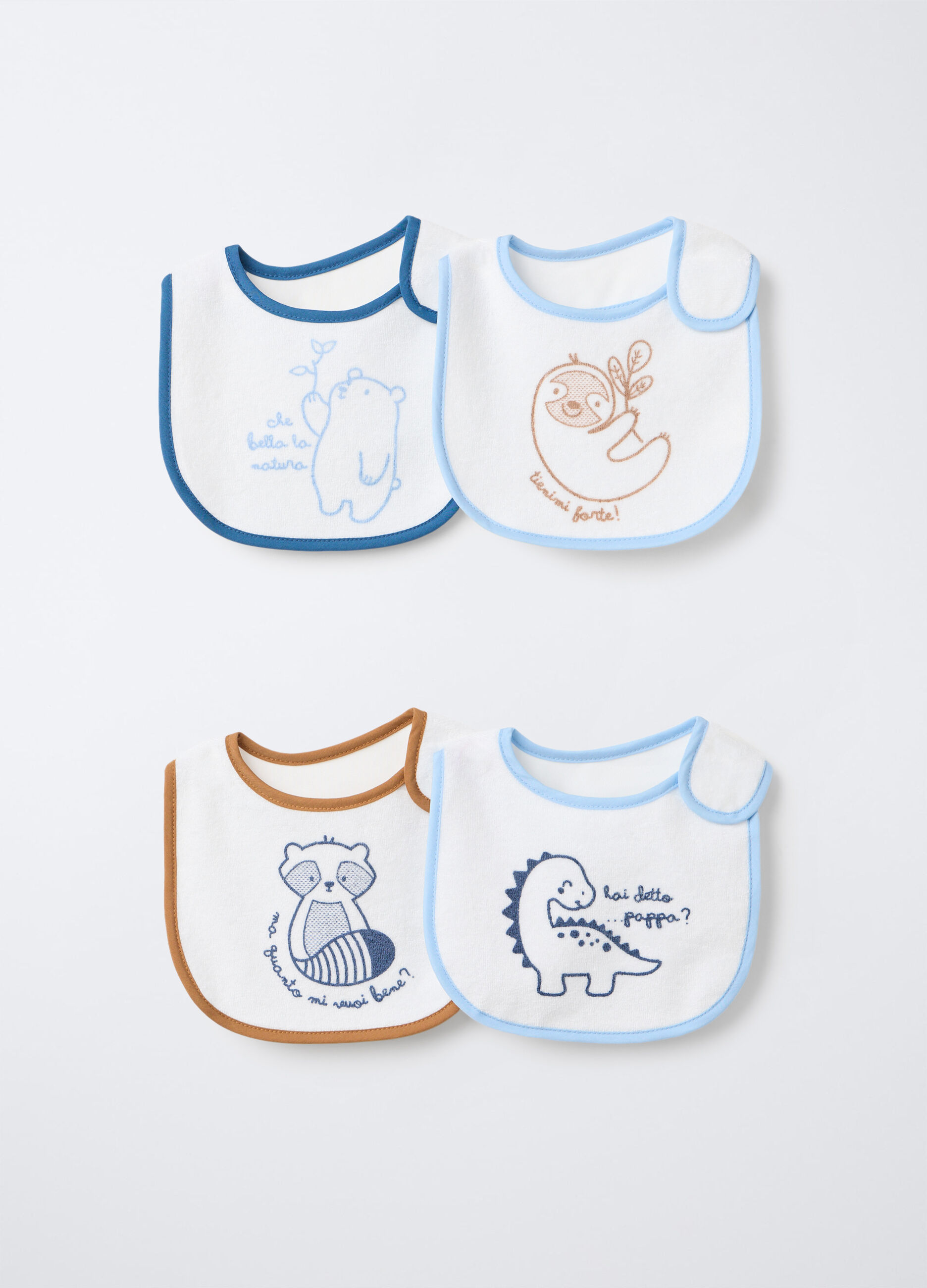 Pack 4 bavaglini in spugna misto cotone neonato_0