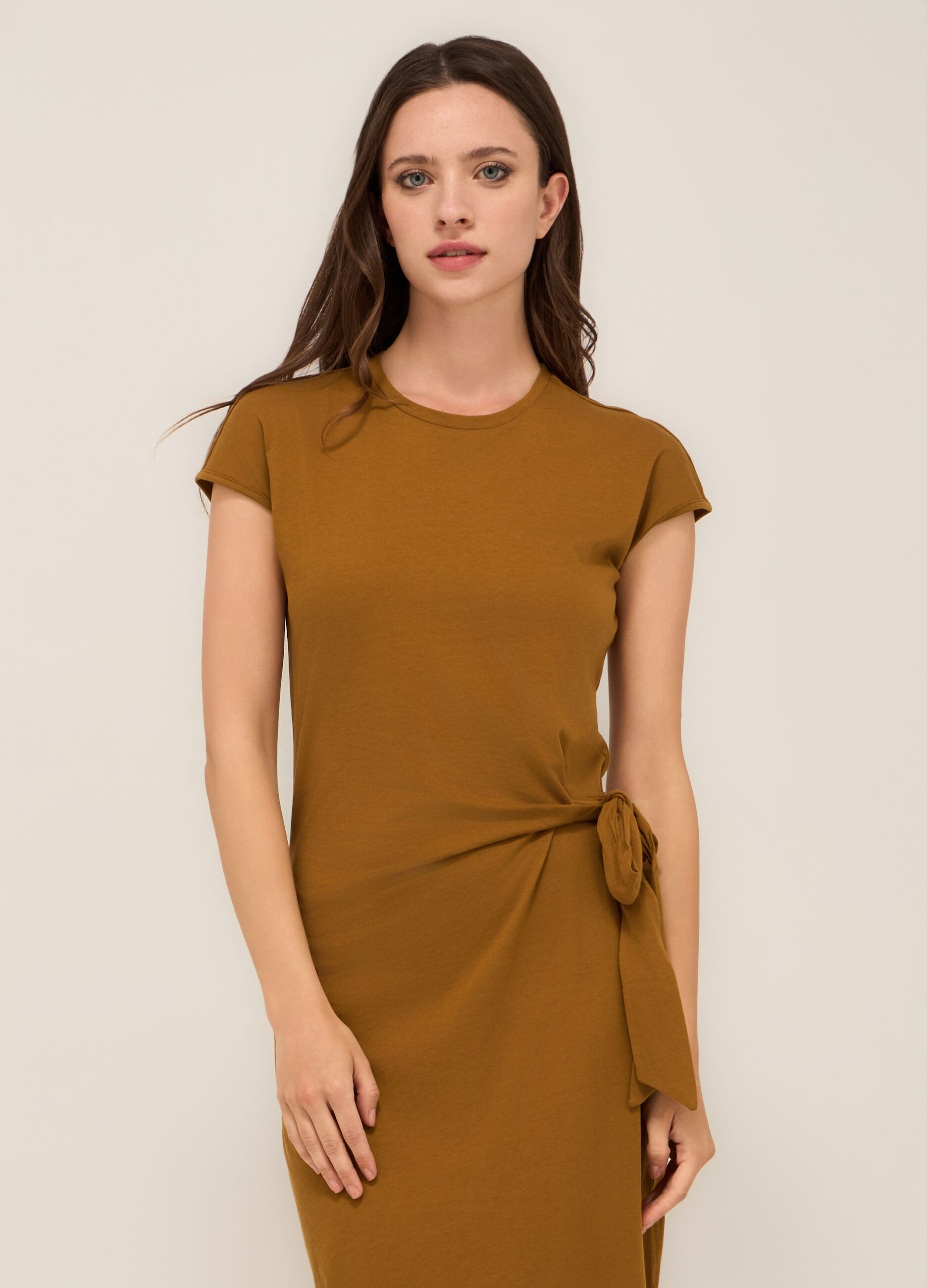 Abito lungo in jersey di puro cotone donna_2