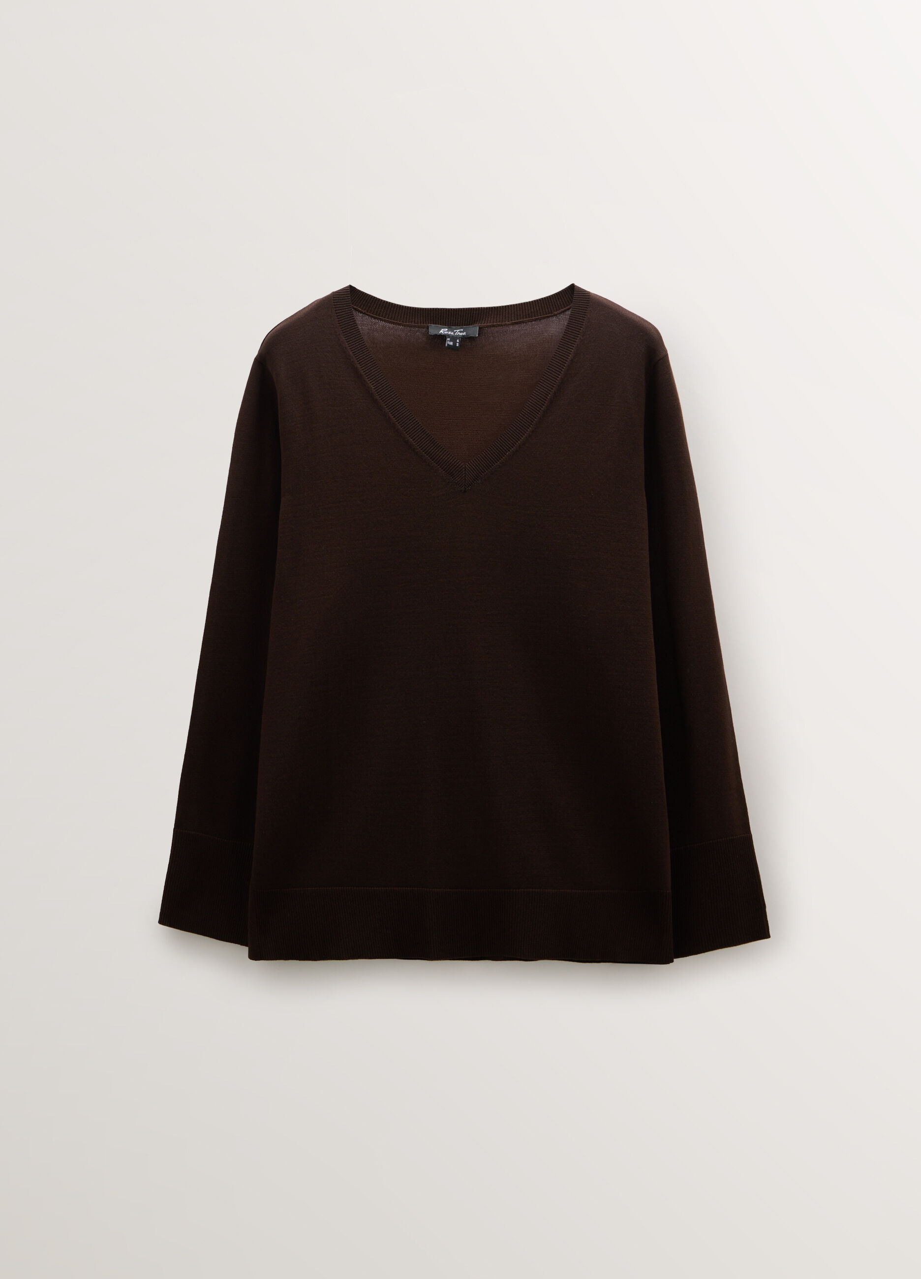 Maglia con scollo a V rasata donna curvy_0