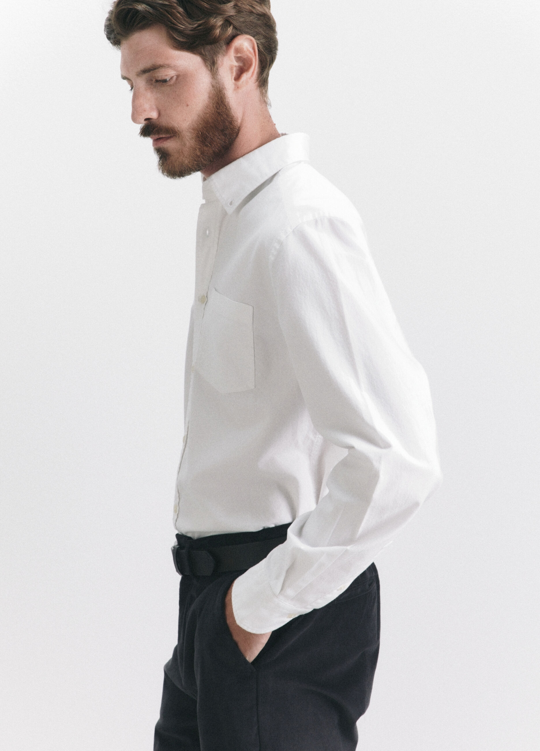 Camicia regular fit colletto button down in cotone uomo_2