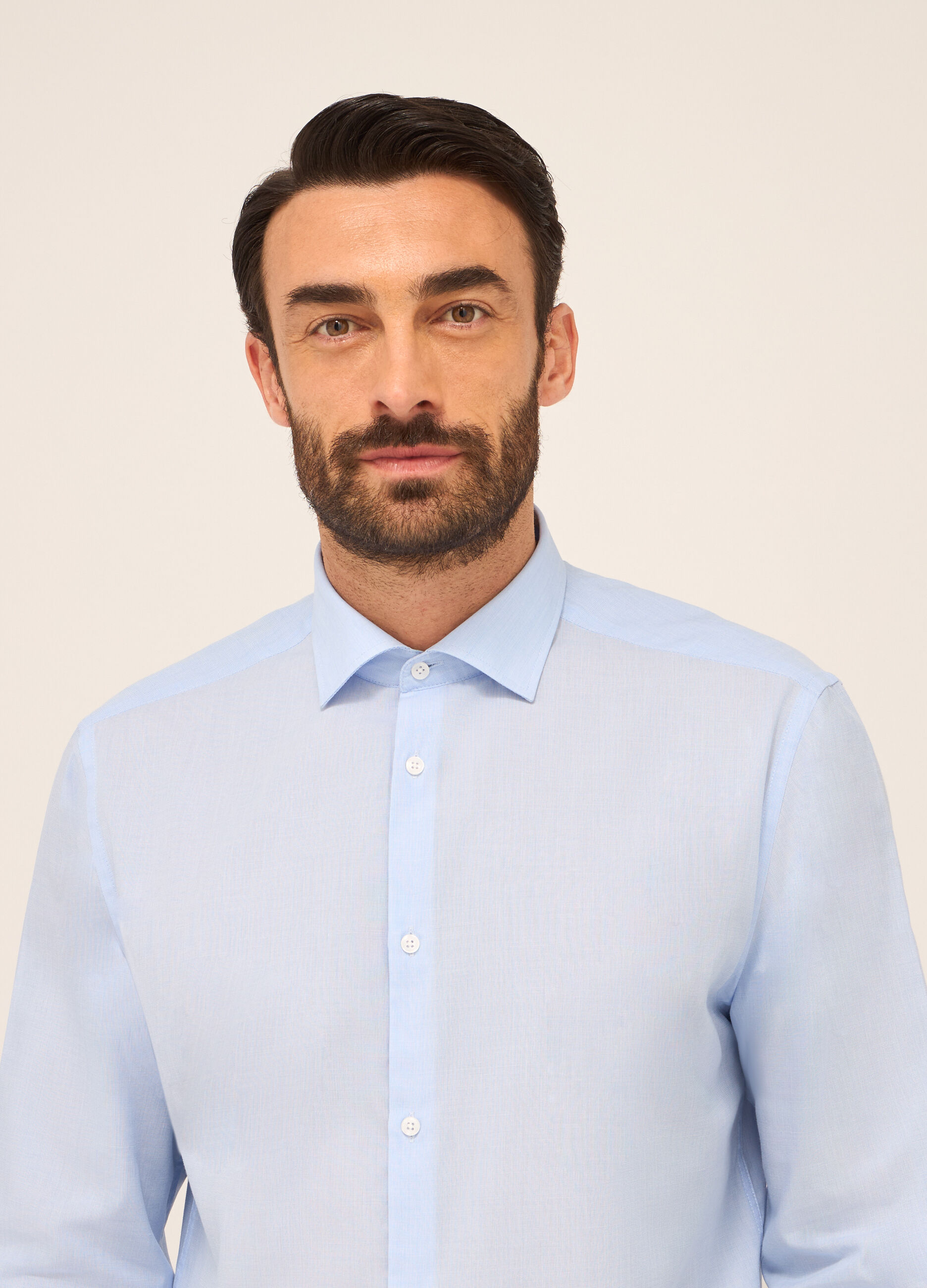 Camicia regular fit in misto cotone uomo_2