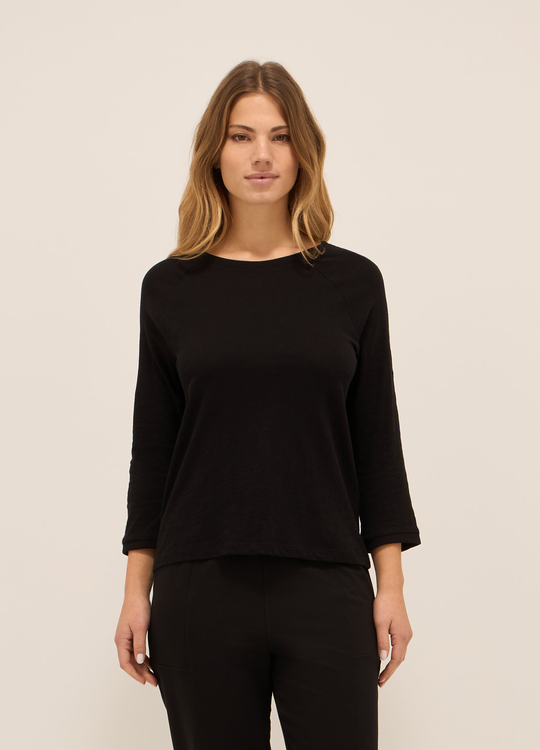T-shirt in jersey di puro cotone donna_0