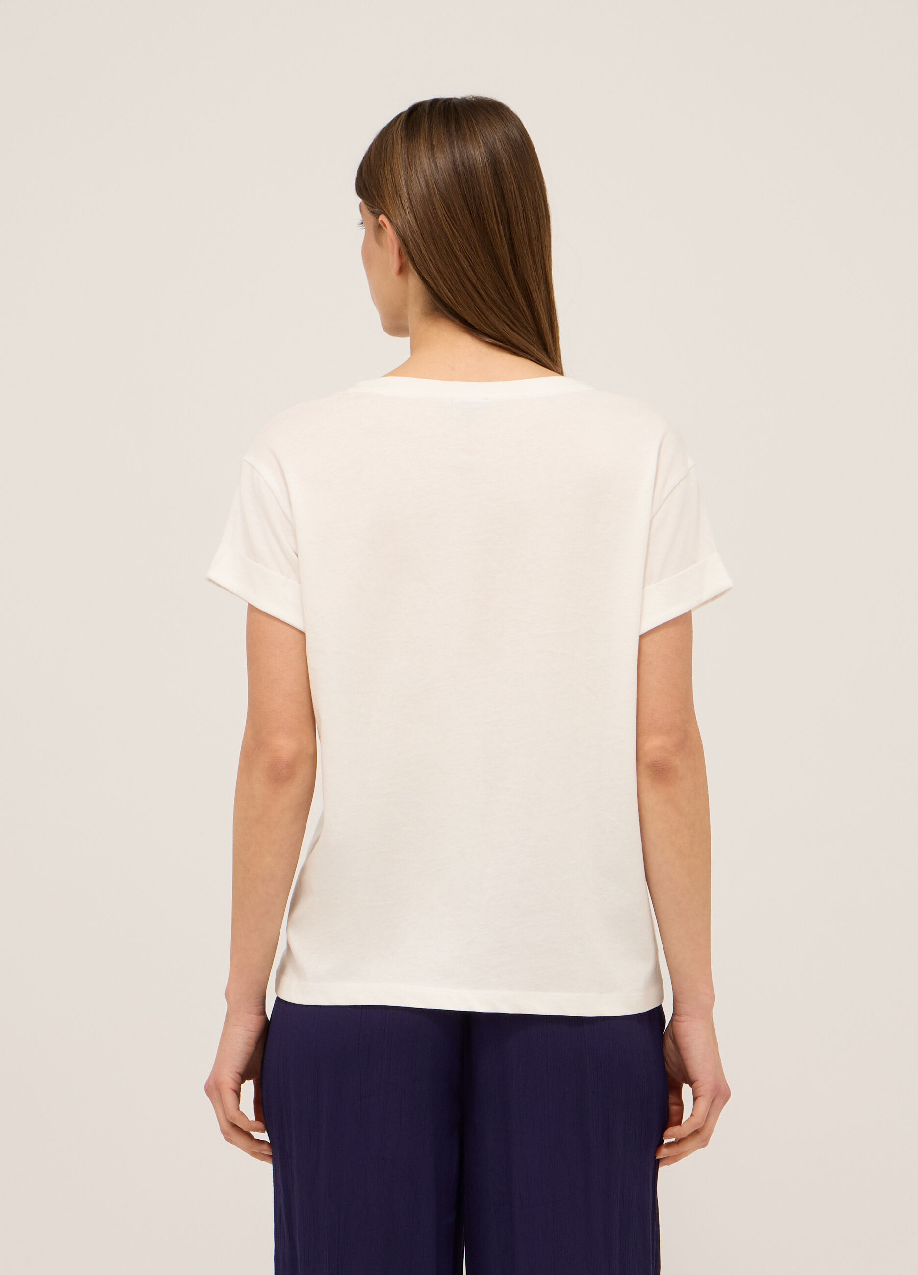 T-shirt in jersey di puro cotone donna_1