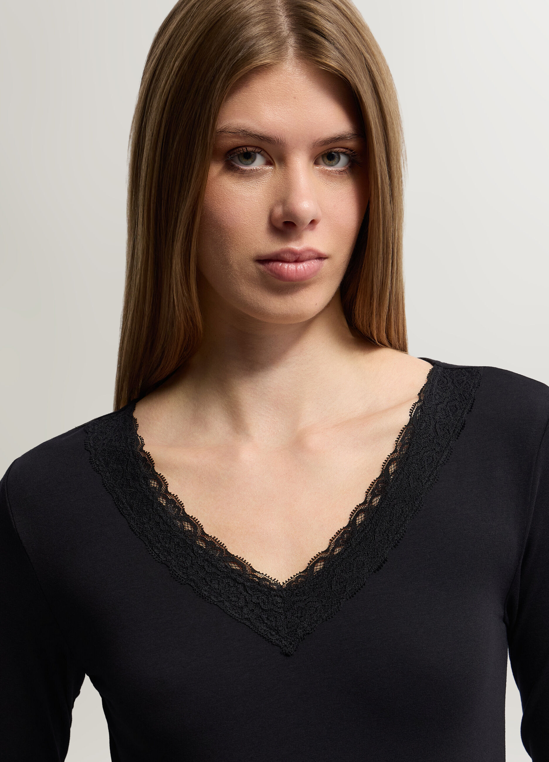 Body con scollo a V stretch donna_2