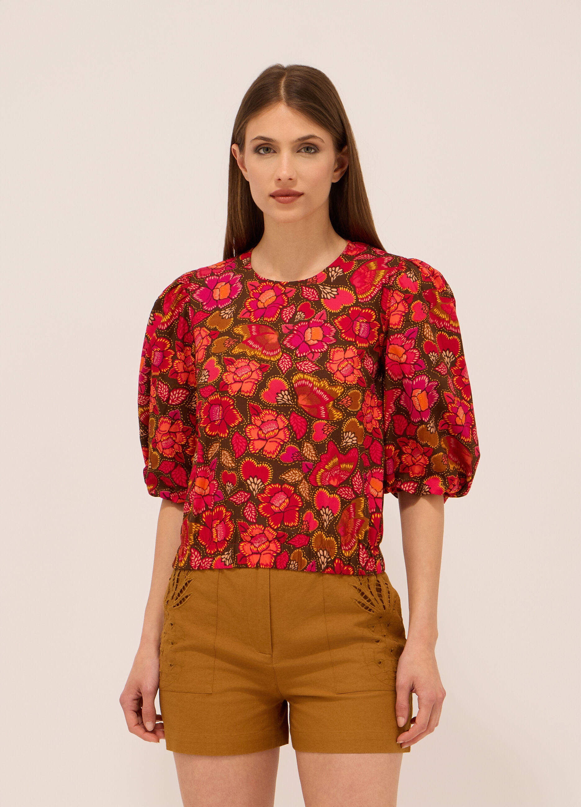 Blusa in popeline di puro cotone donna_0