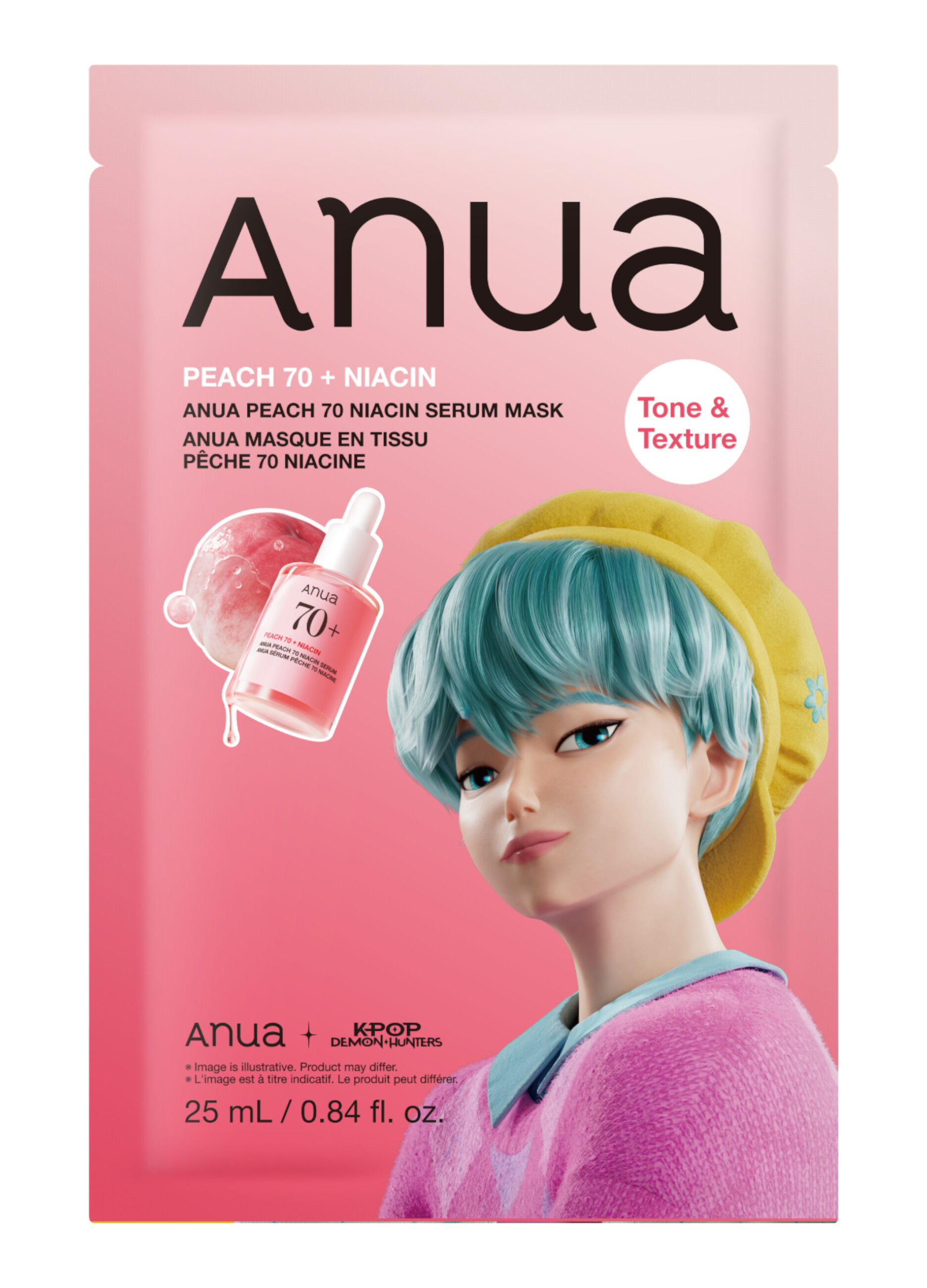 Peach 70 Niacin Serum Face Mask 25Ml - Anua KPop Demon Hunters_0
