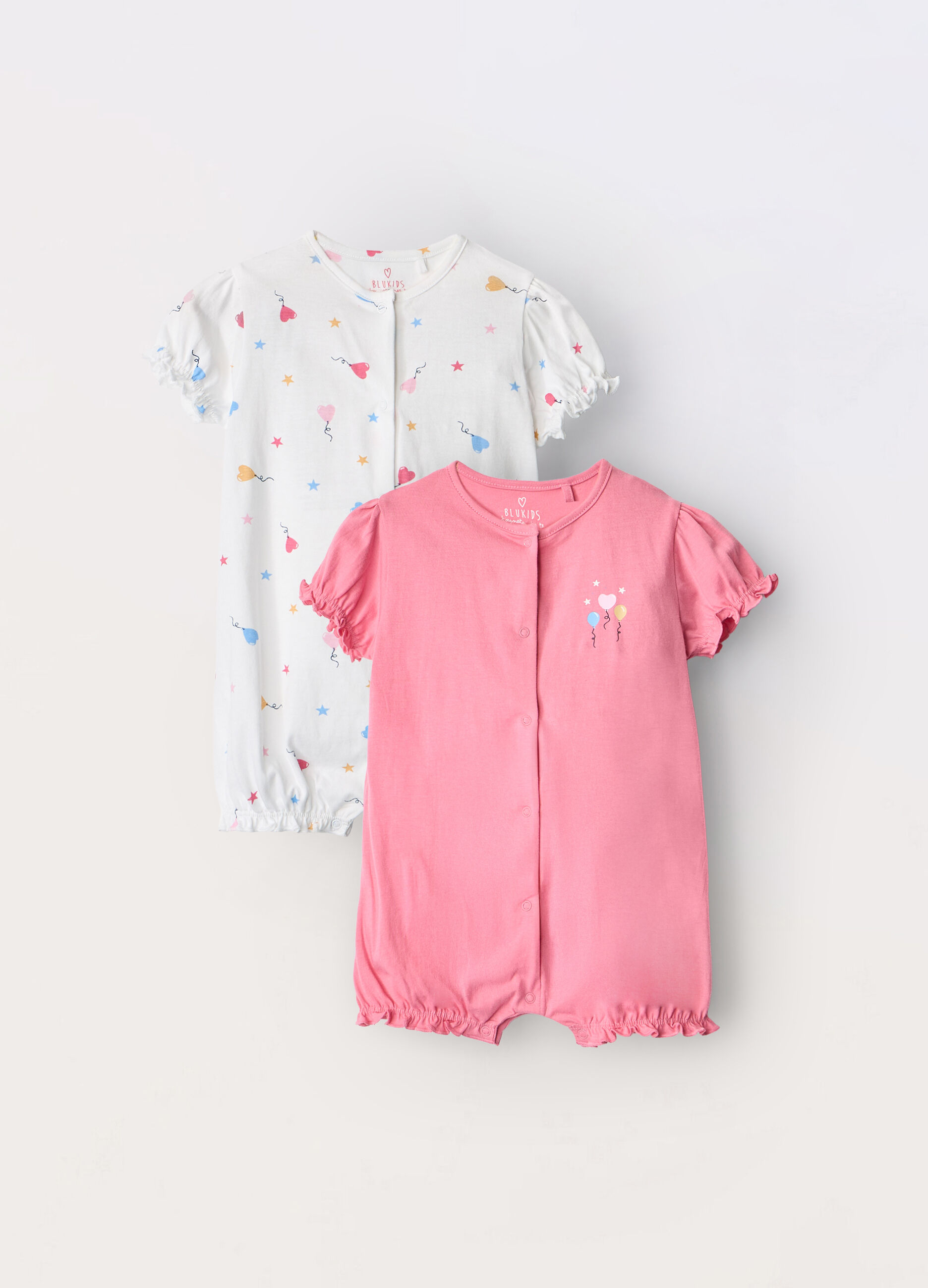 Pack 2 pigiami in puro cotone neonata