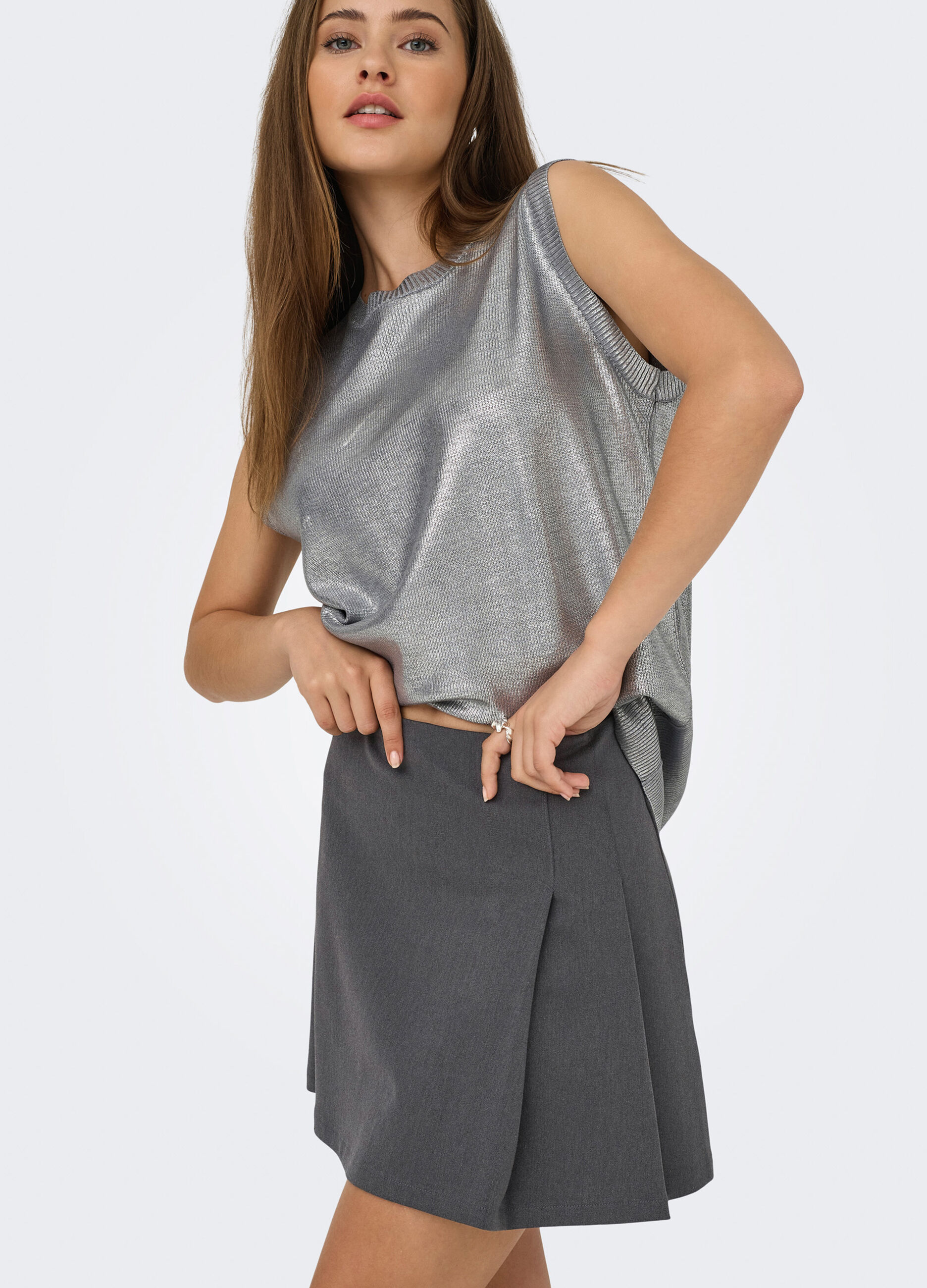 Minigonna con pinces donna_3