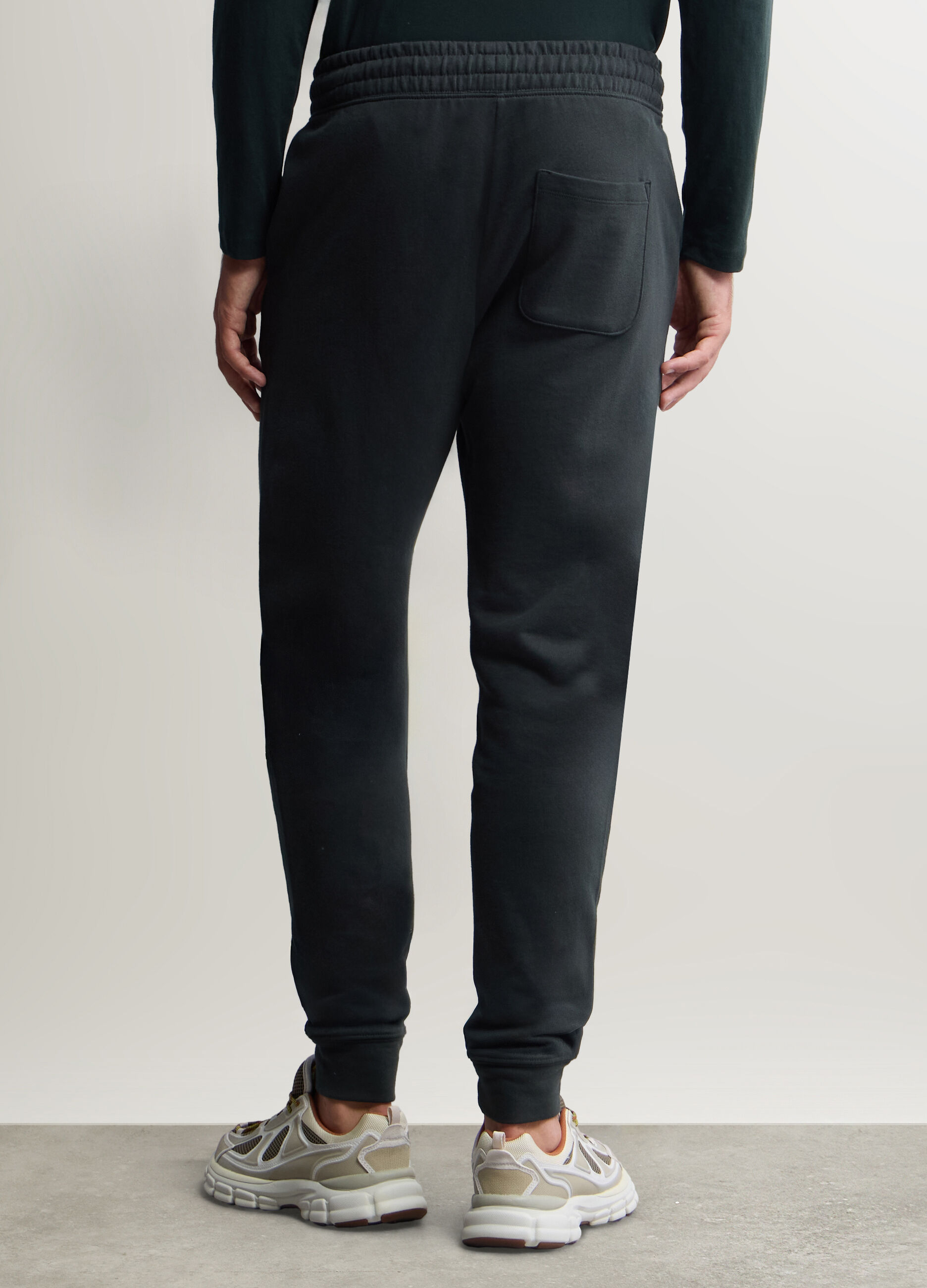 Jogger slim fit in felpa di cotone uomo_2