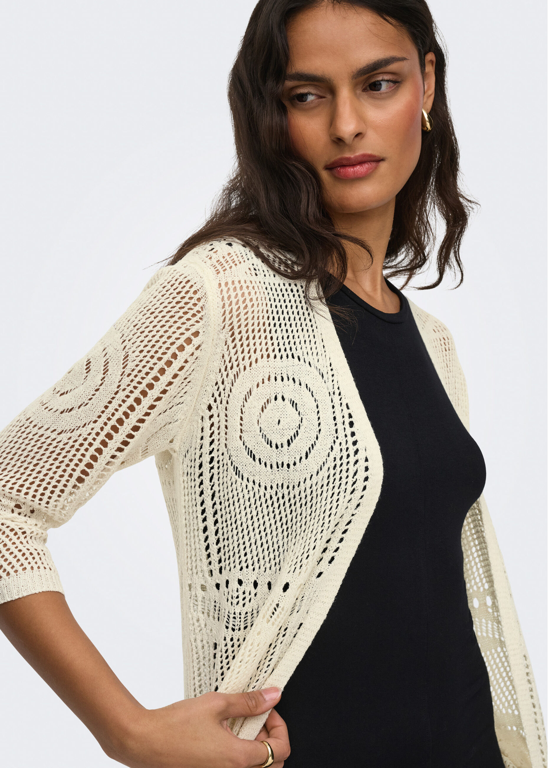 Cardigan in maglia con scollo a V_3
