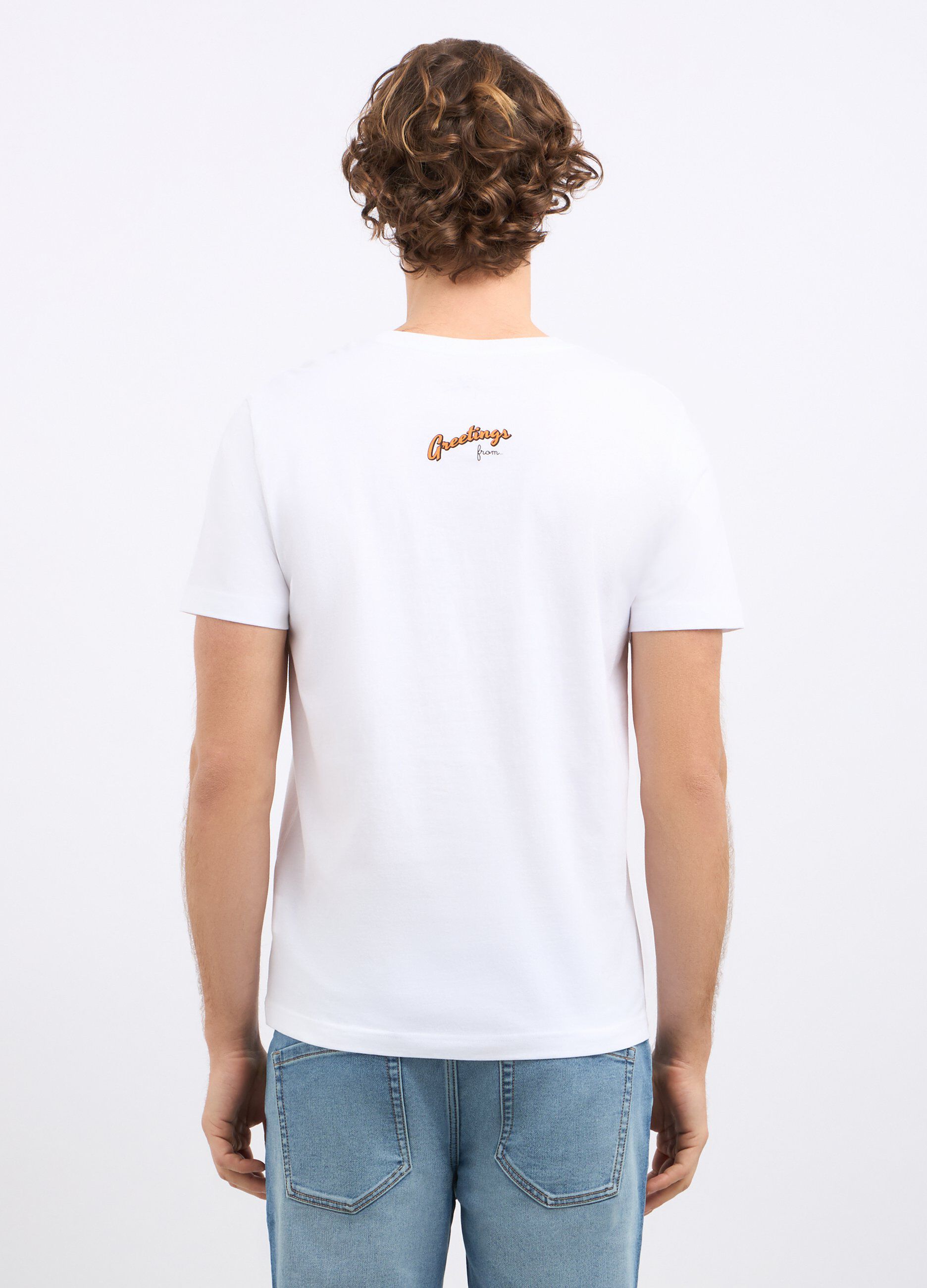 T-shirt girocollo in puro cotone con stampa uomo_1