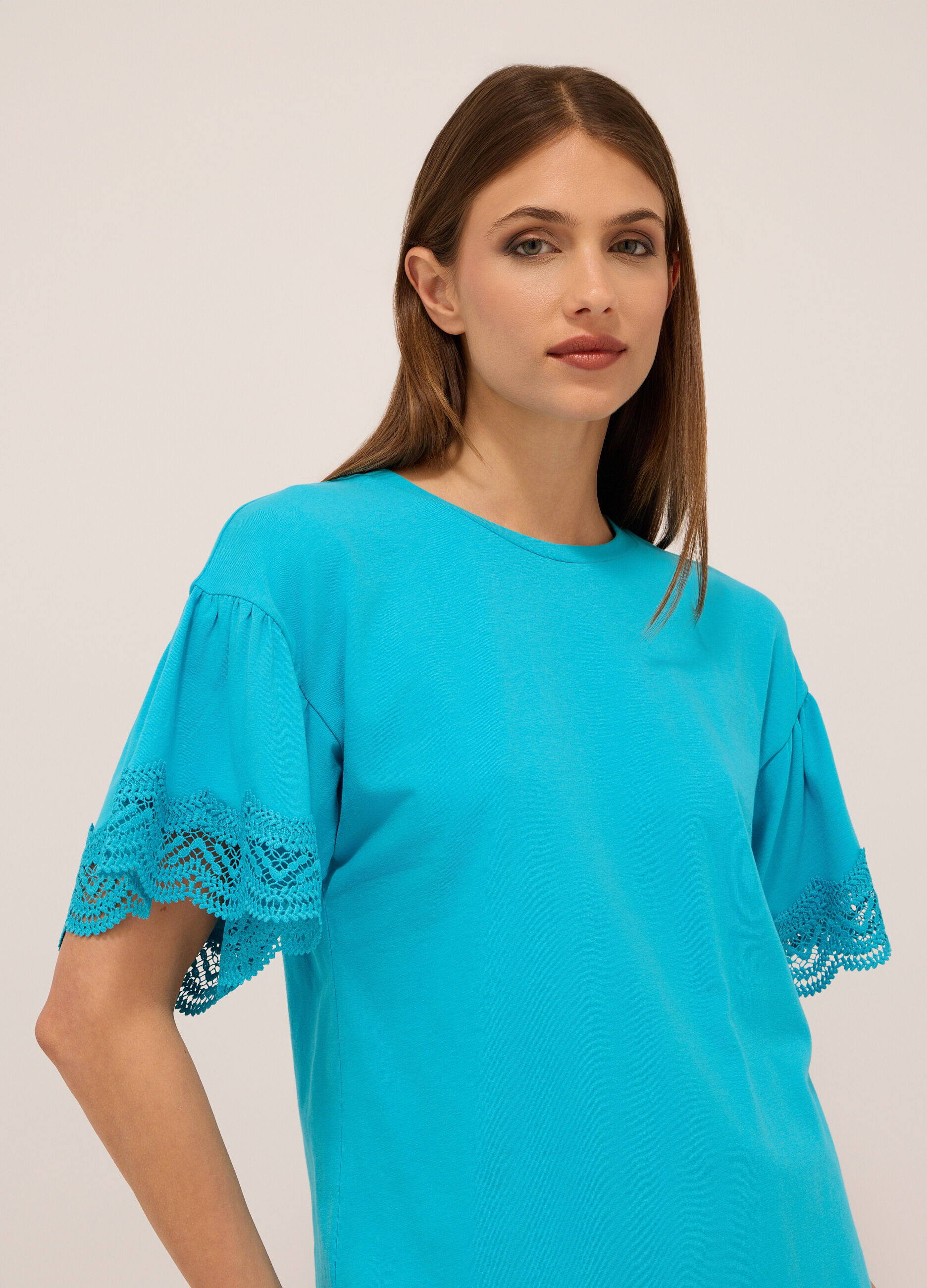 T-shirt in cotone stretch donna_2