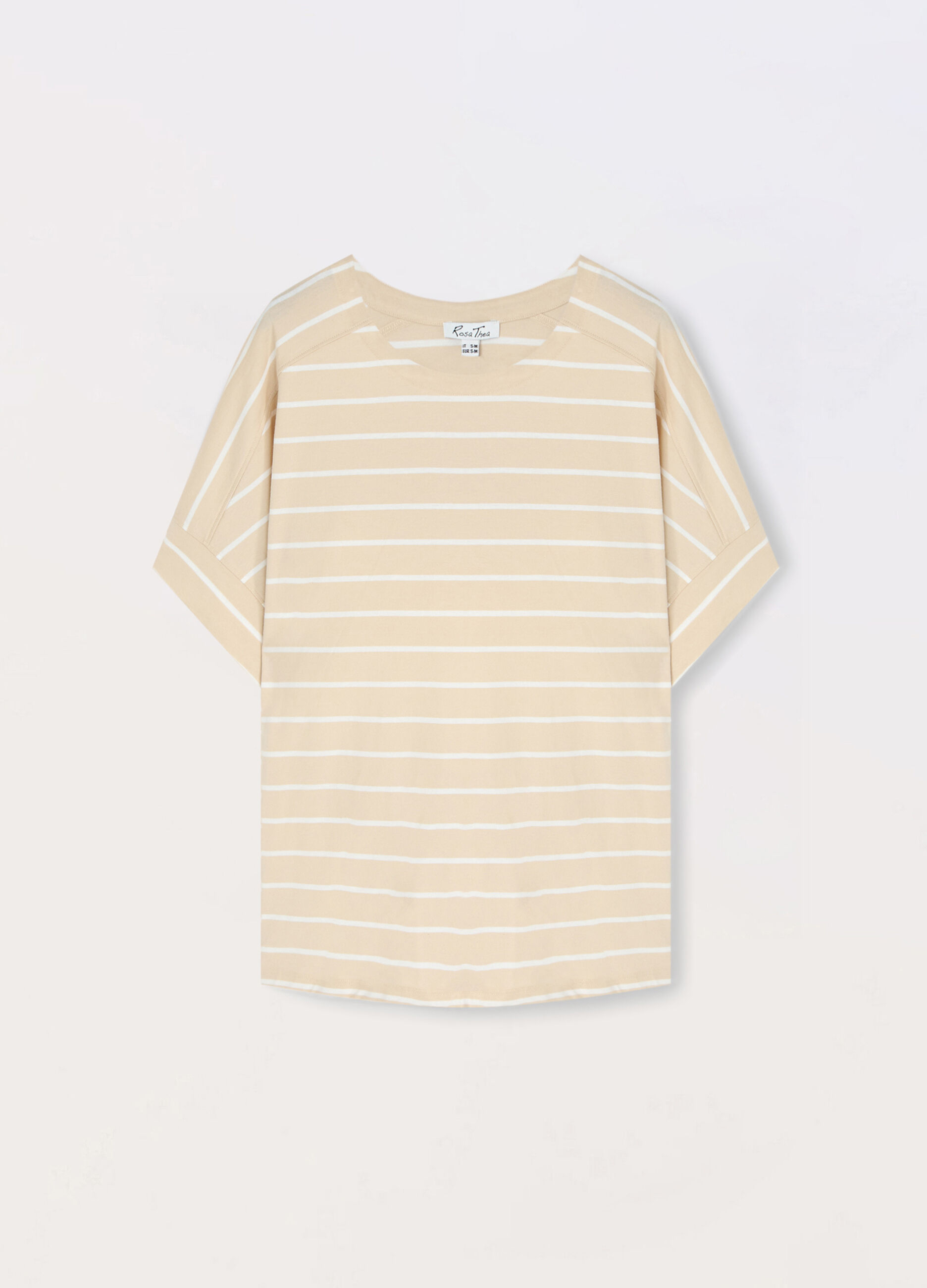 T-shirt rigata in jersey di puro cotone donna curvy_0