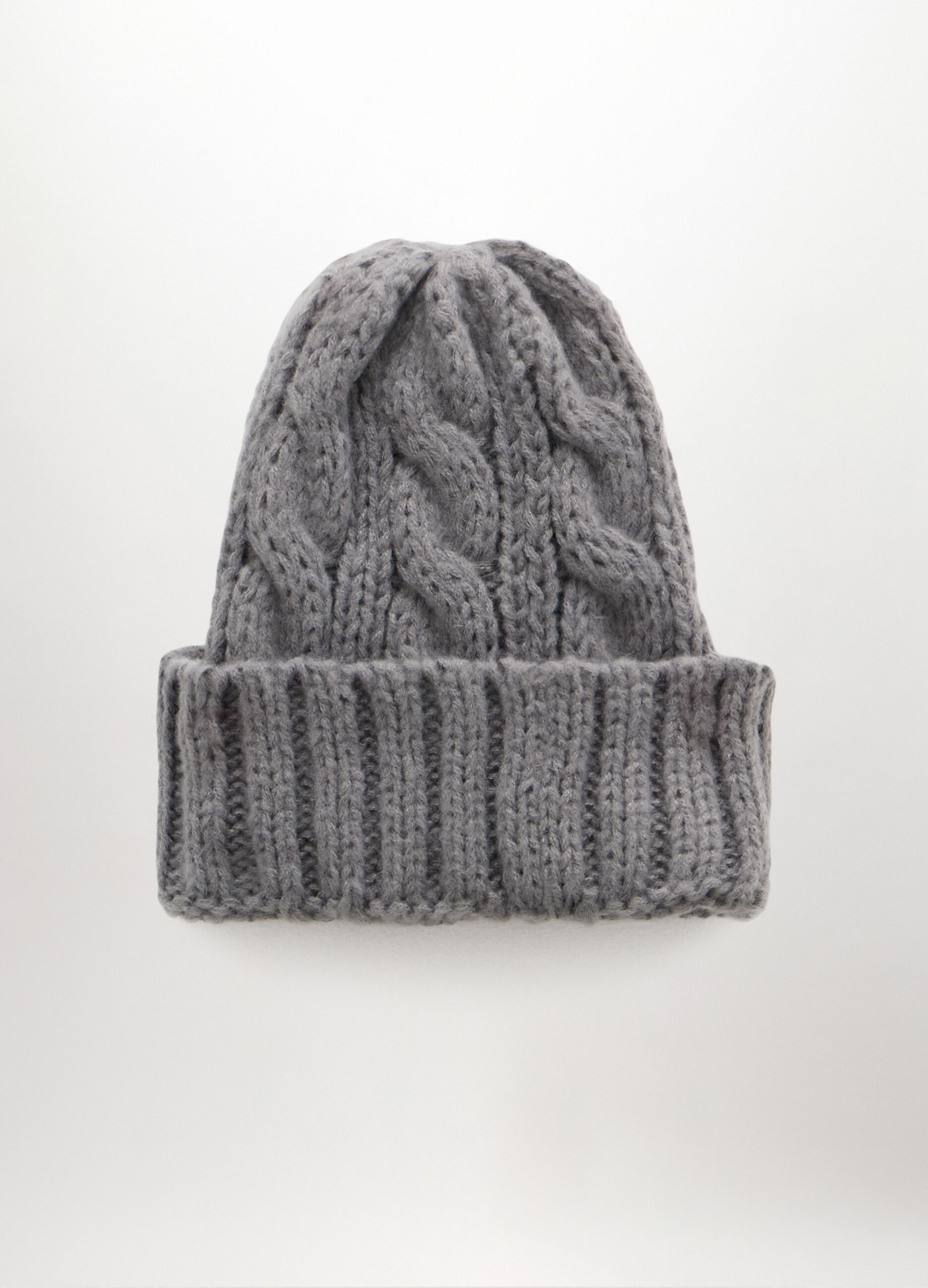 Berretto tricot a treccia donna_0