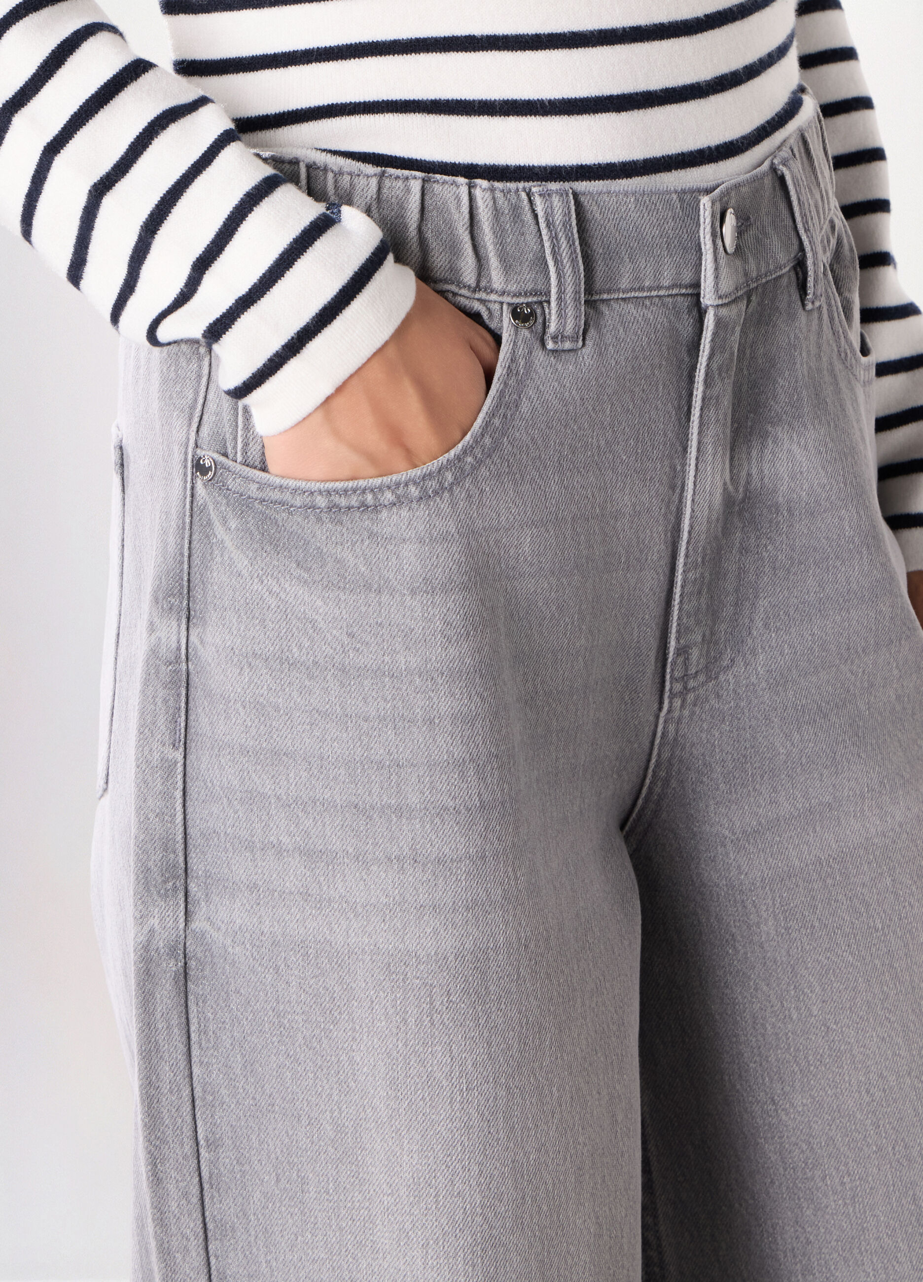 Pantaloni in denim di puro cotone donna_2