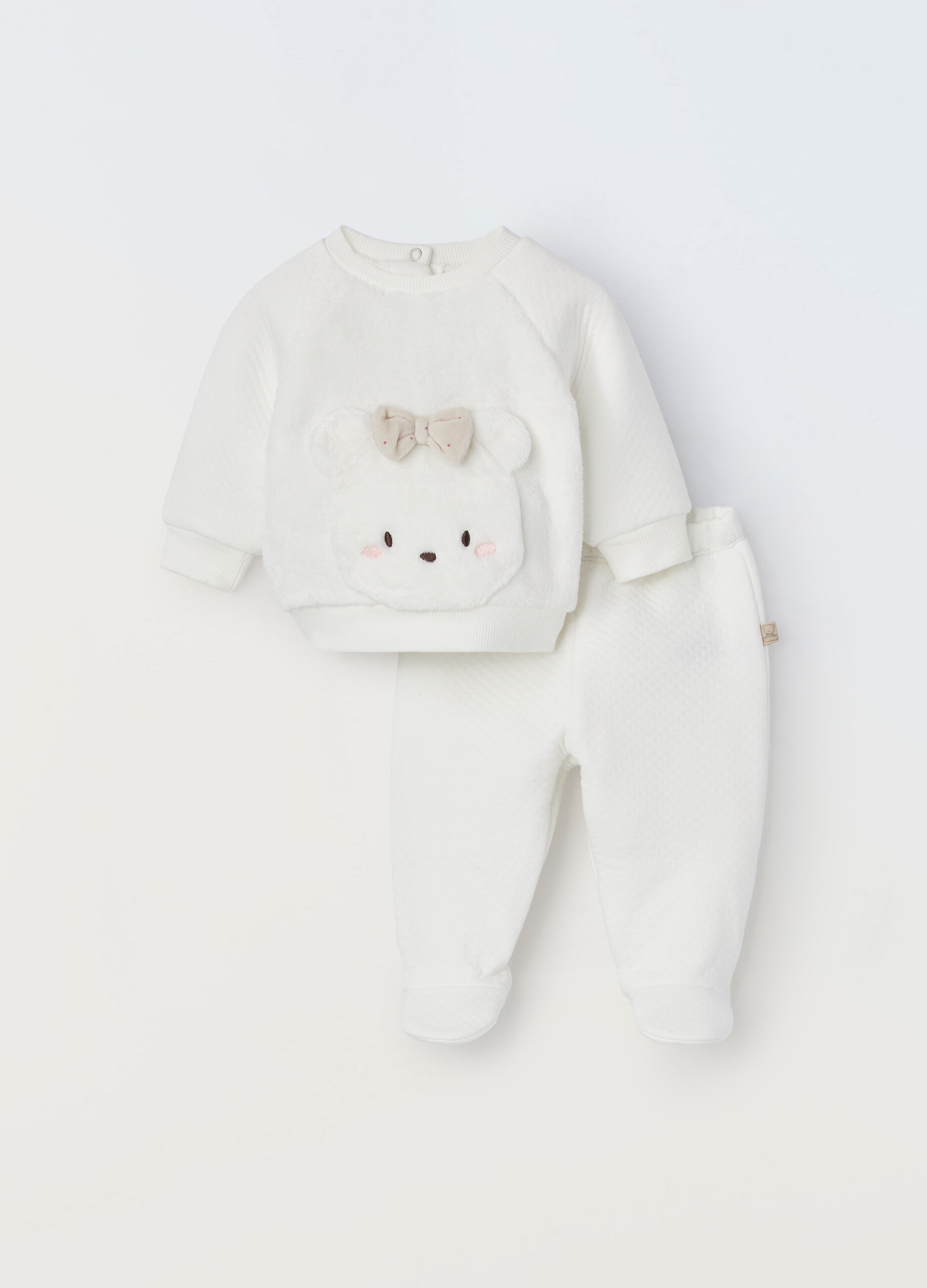 Completino in matelass&eacute; di misto cotone neonata_0