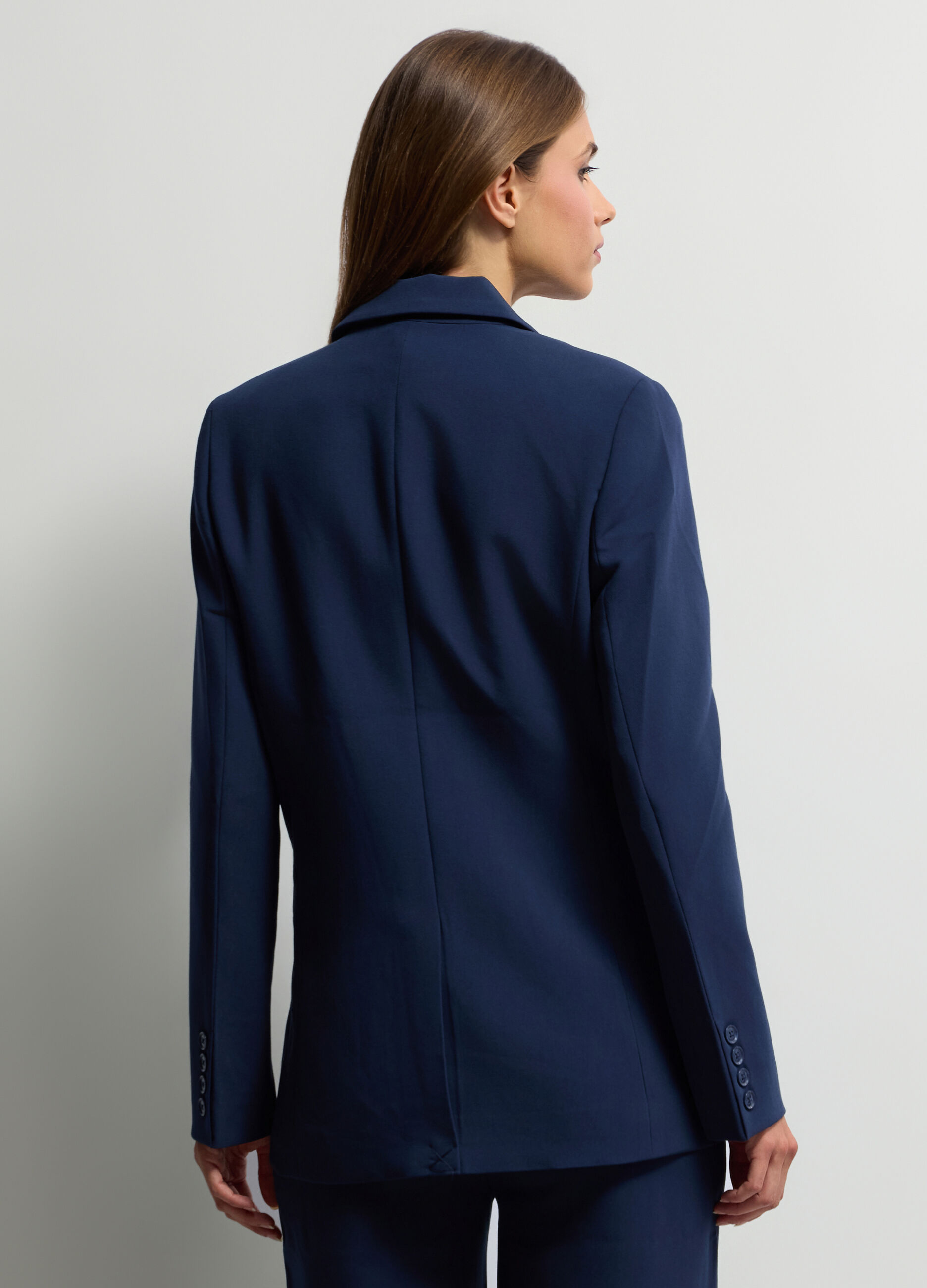 Blazer con collo reverse misto viscosa stretch donna_1